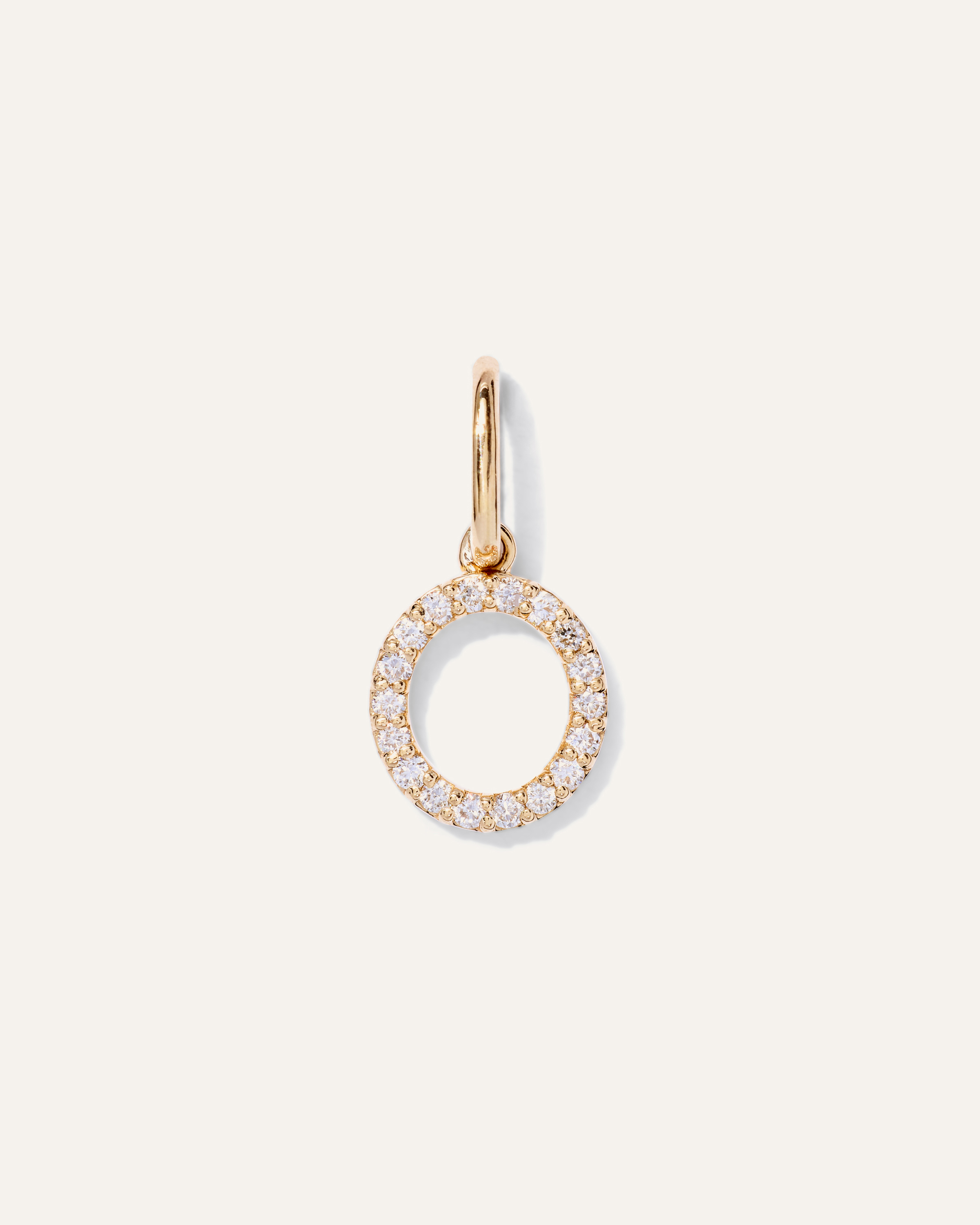 14K Gold Diamond Letter Charm