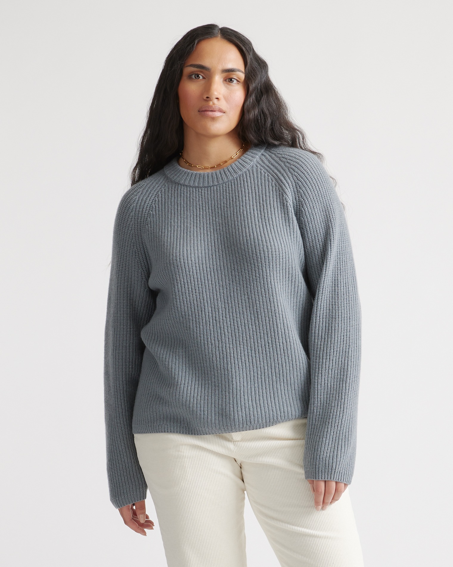 Mongolian Spring Cashmere Fisherman Crewneck Sweater
