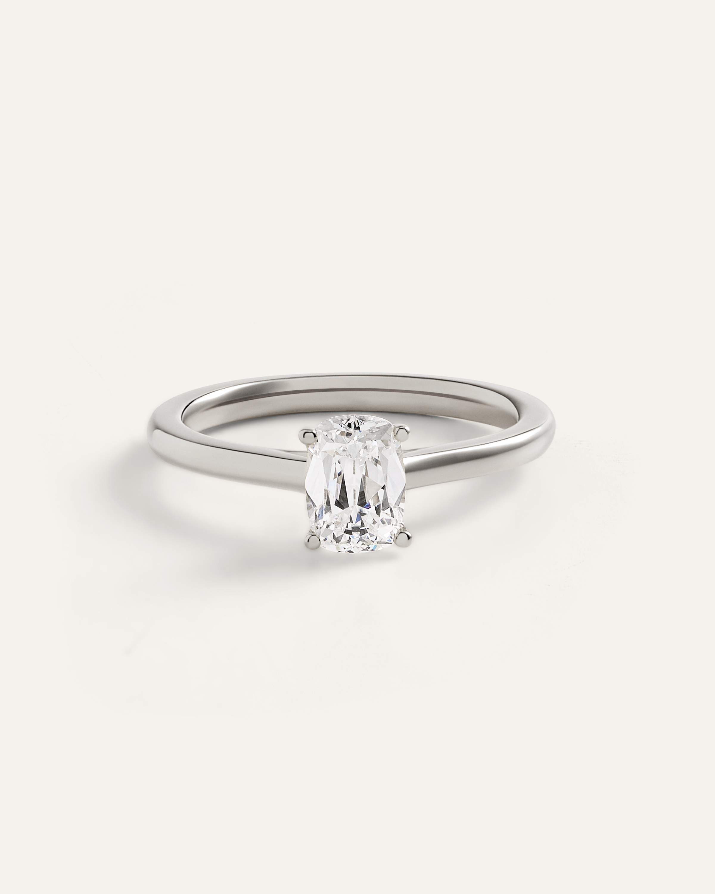 Lab Grown Diamond Antique Cushion Trellis Cathedral Engagement Ring - 1ct