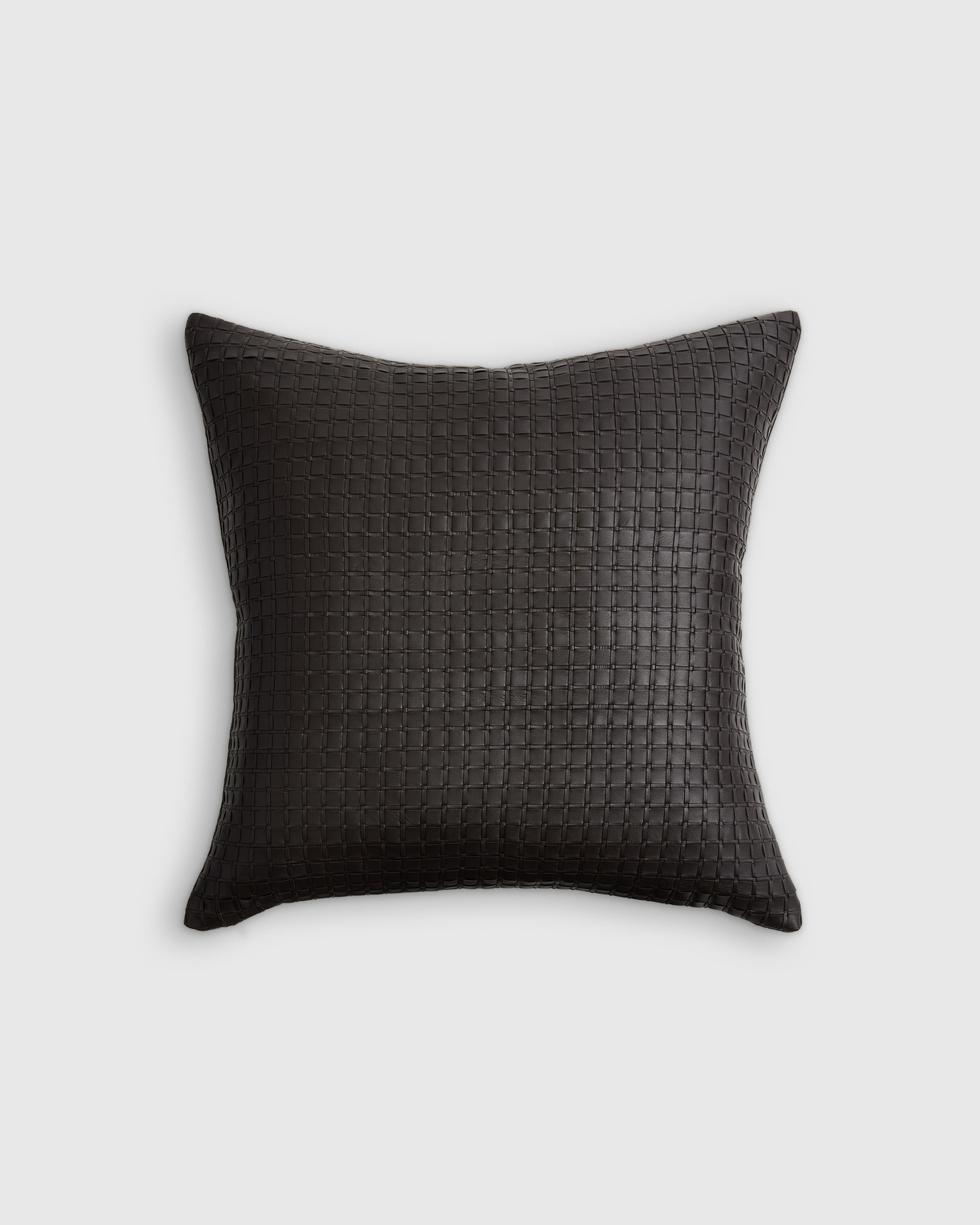 Leather Basketweave Pillow Cover