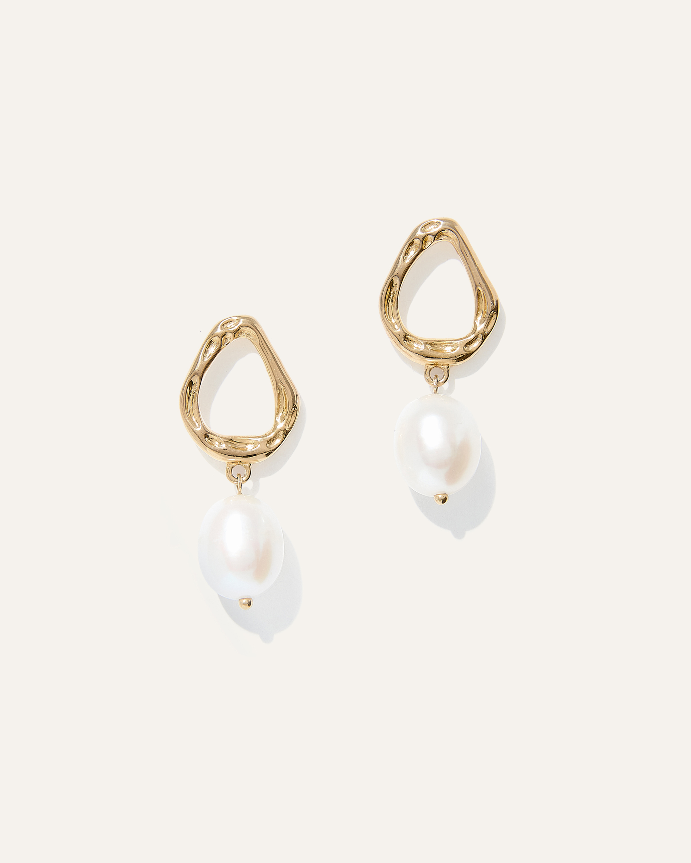 Freshwater Cultured Pearl Sculptural Drop Earrings