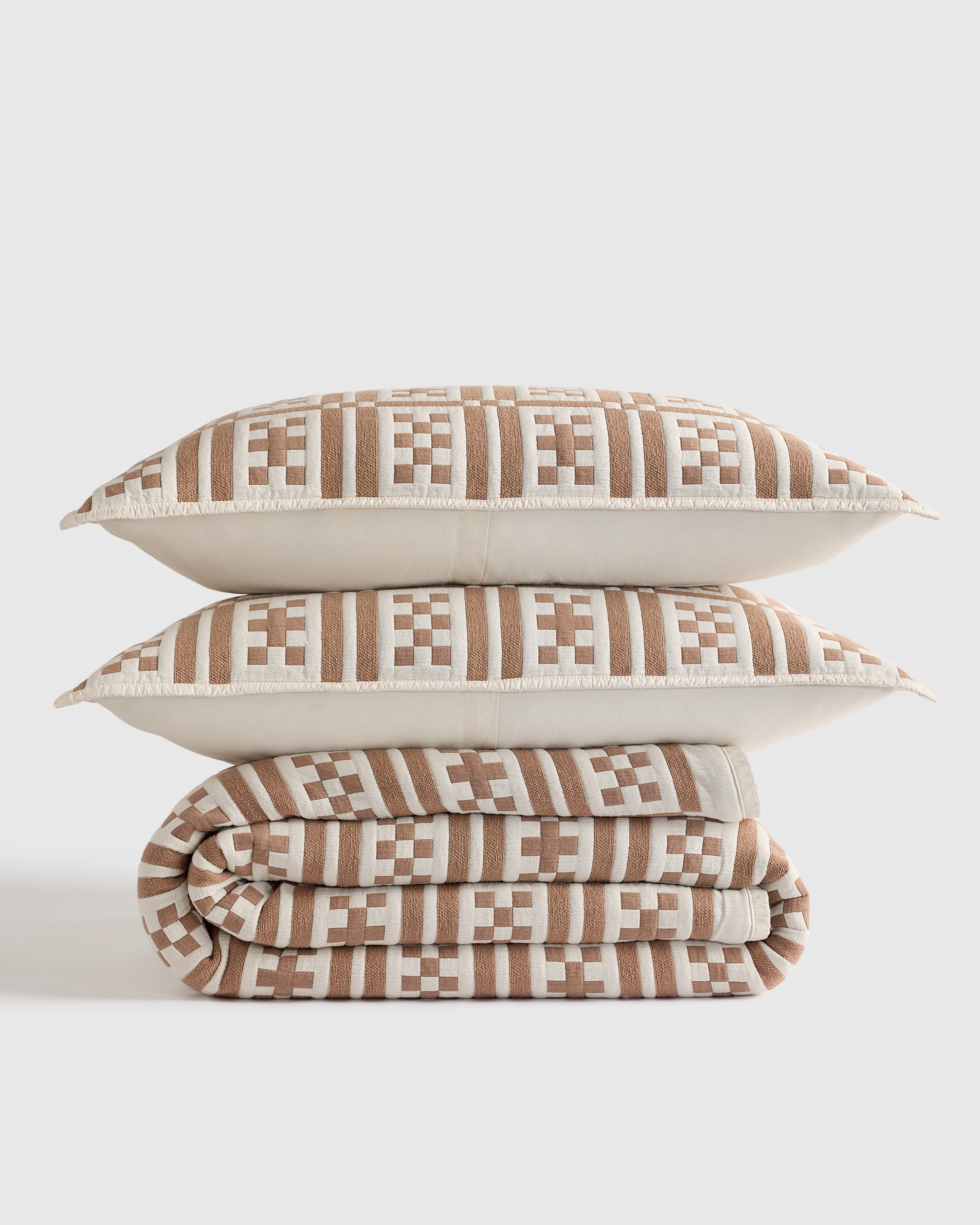 Organic Cotton Jacquard Geo Coverlet Set