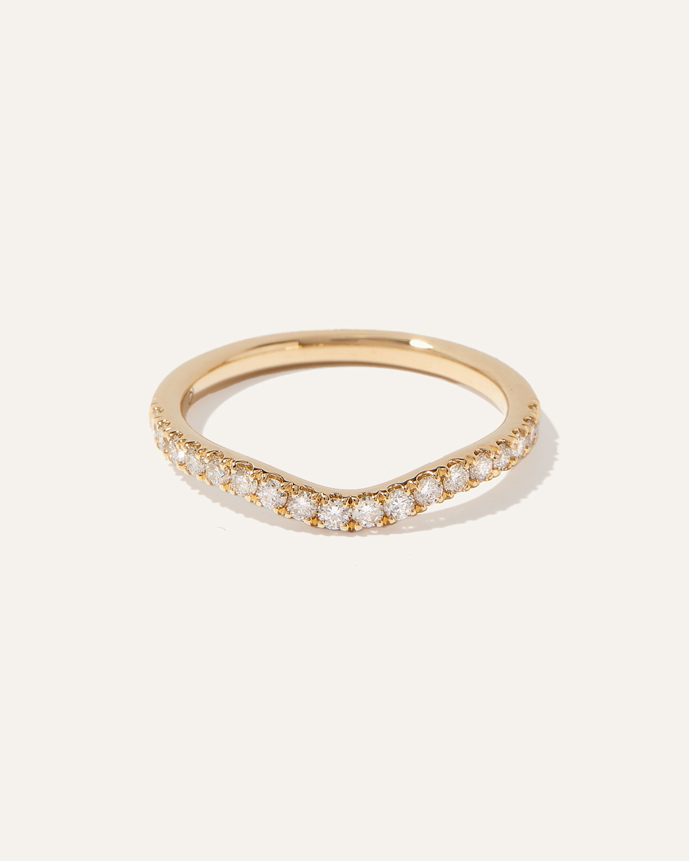 14K Gold Lab Grown Diamond Contoured Band