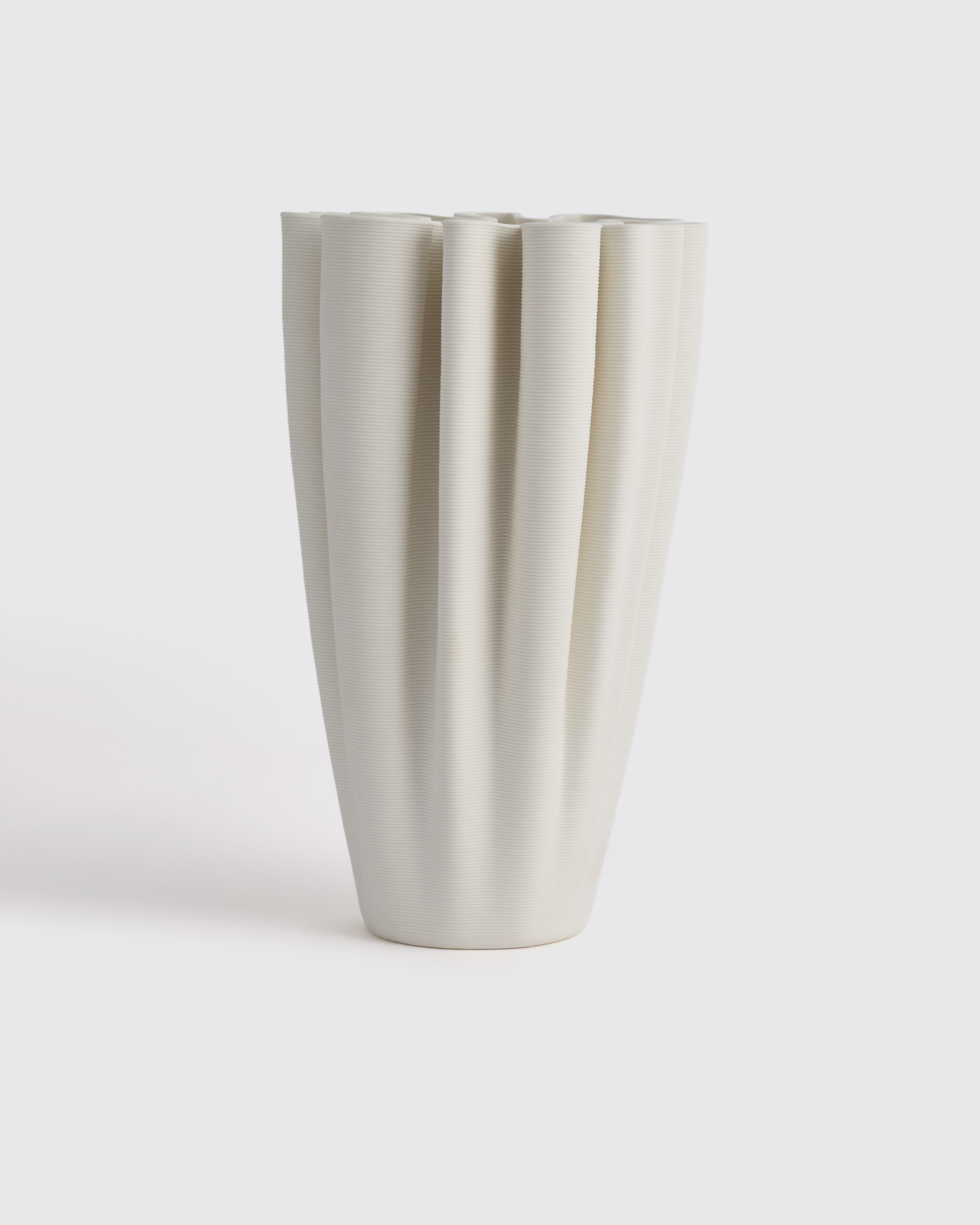 Sculptural Rippled Ceramic Vase