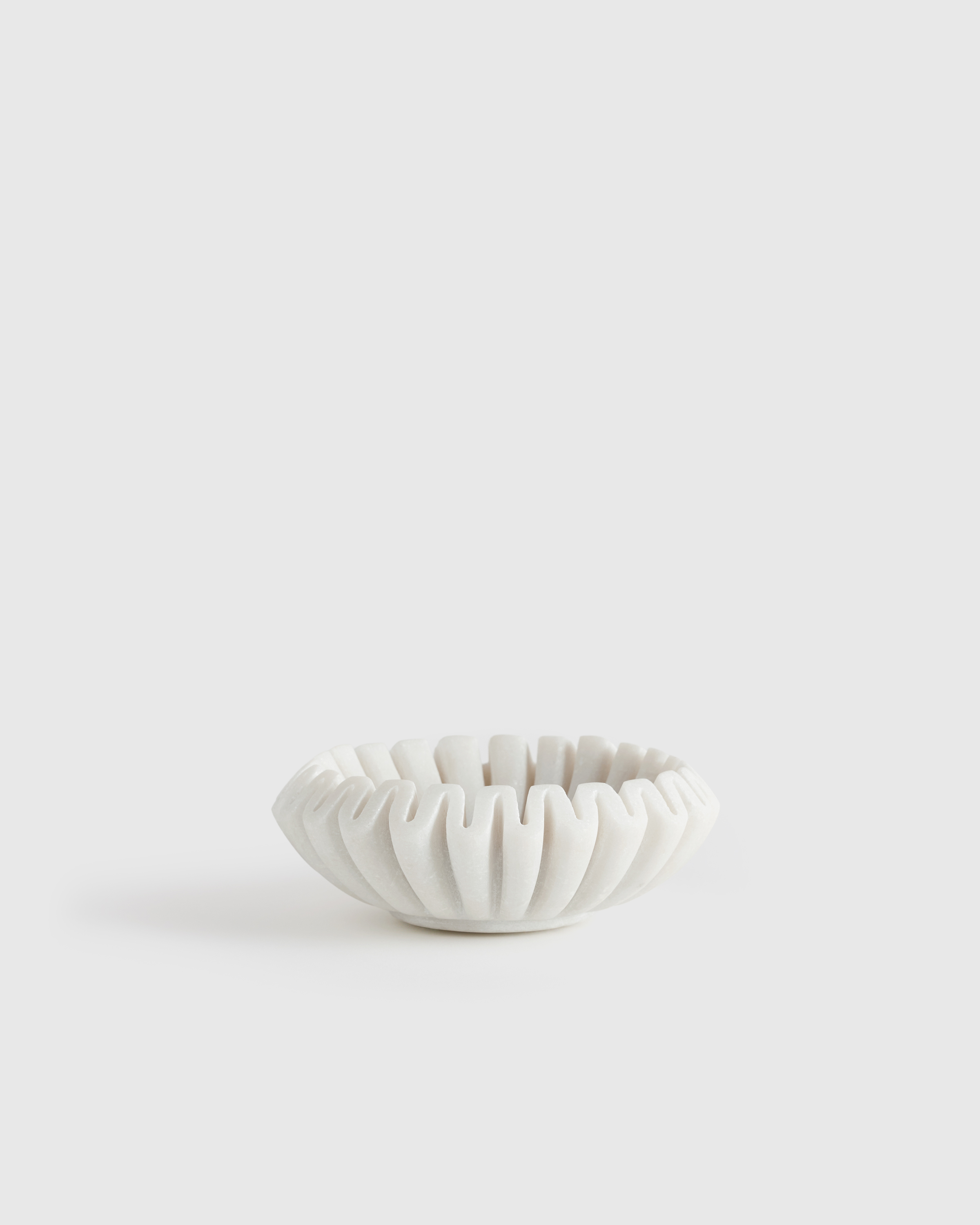 Handcrafted Fluted Marble Decorative Bowl