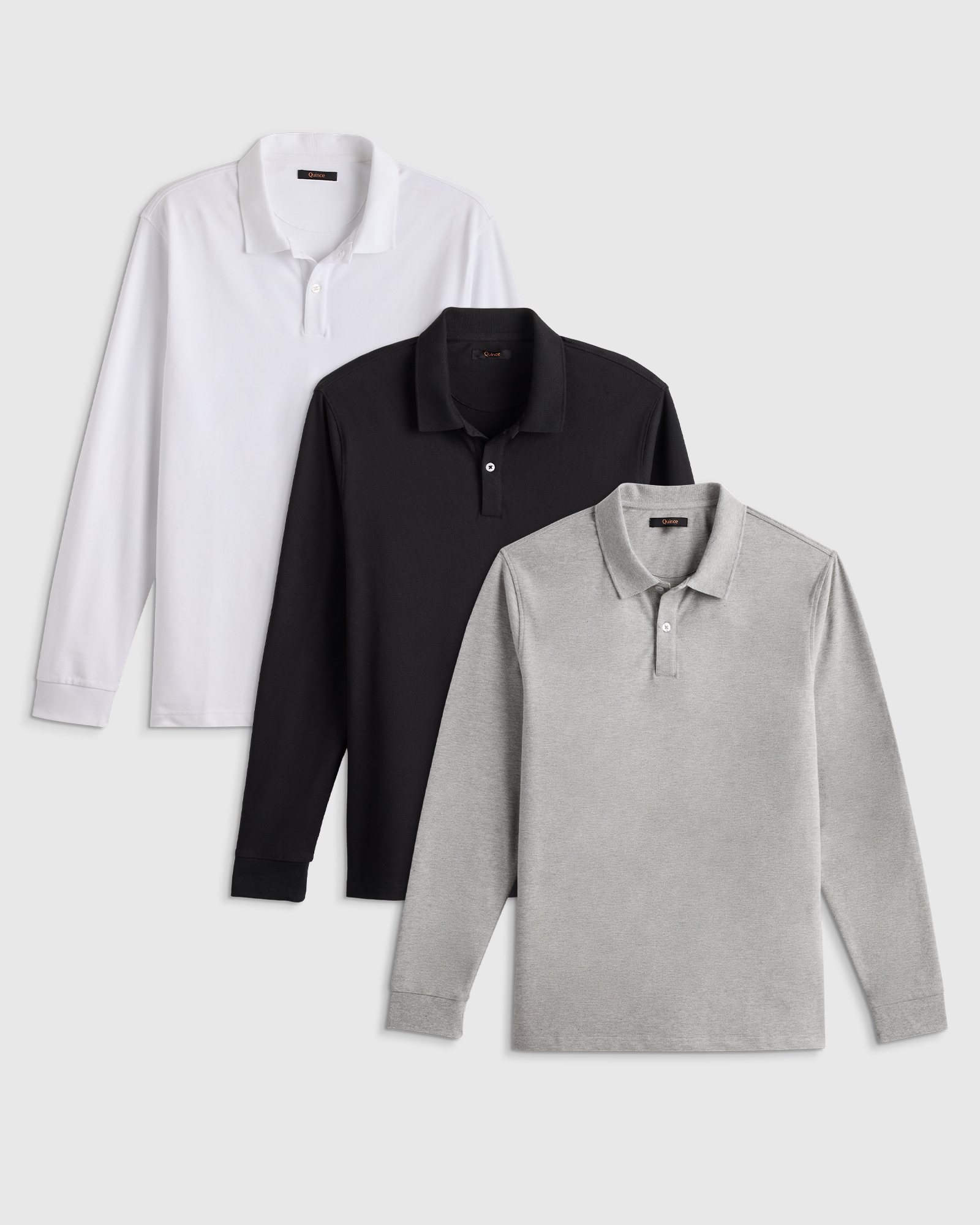 Organic Cotton Long Sleeve Pique Polo 3 Pack Bundle