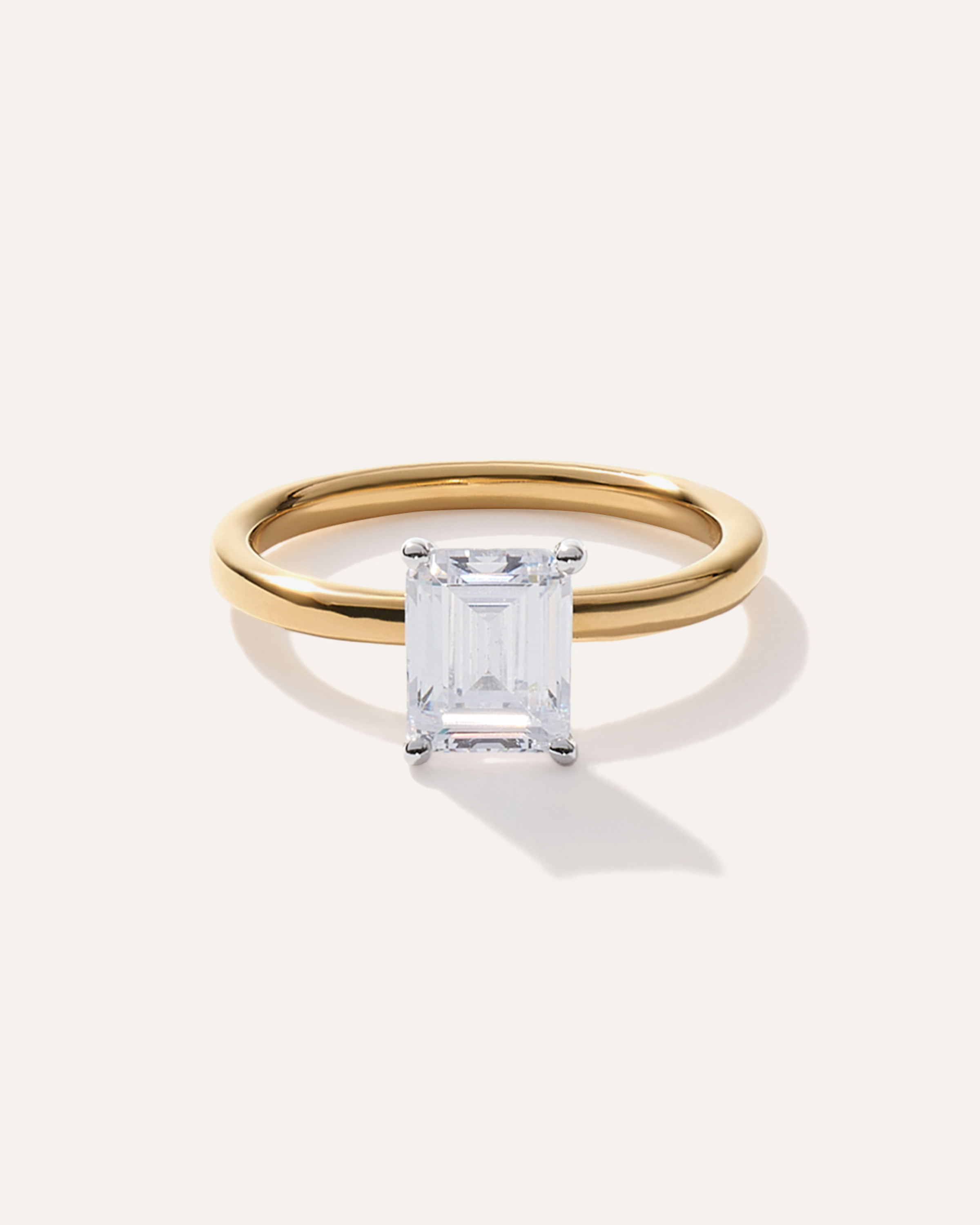Lab Grown Diamond Emerald Comfort Fit Engagement Ring - 2ct