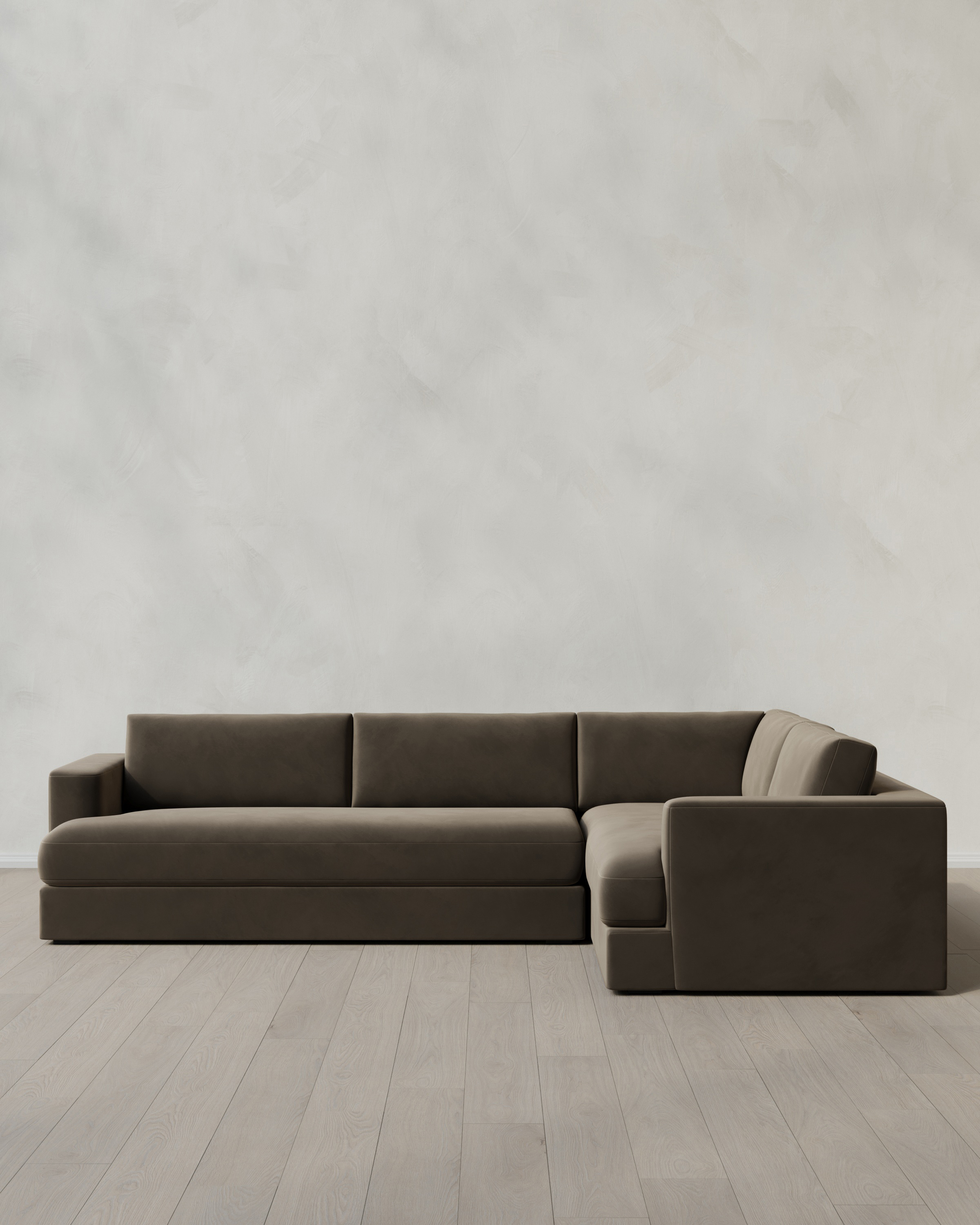 Sierra Curved Arm L Sectional in Performance Velvet