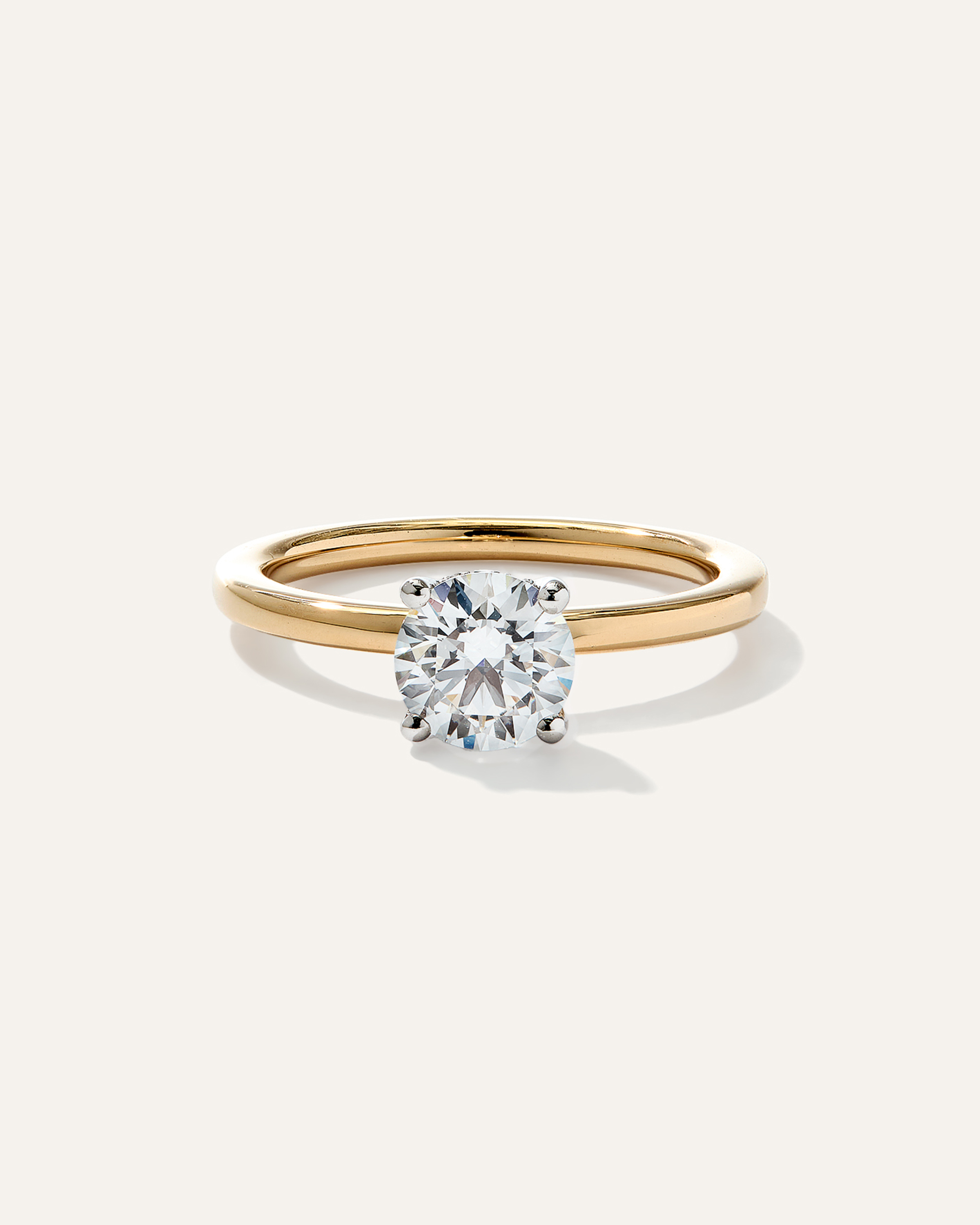 Lab Grown Diamond Round Petite Hidden Halo Engagement Ring - 1ct