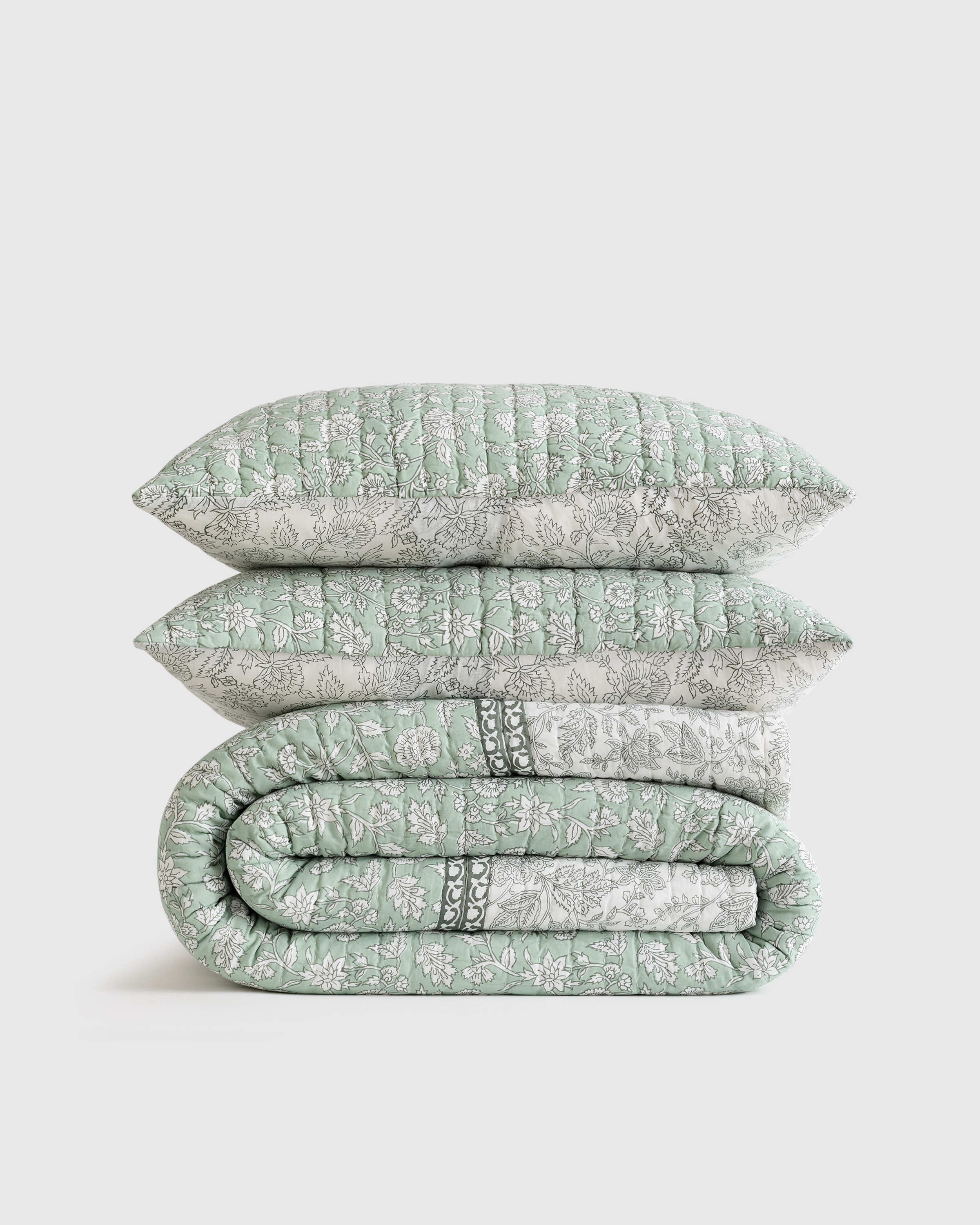 Organic Cotton Block Print Quilt Set