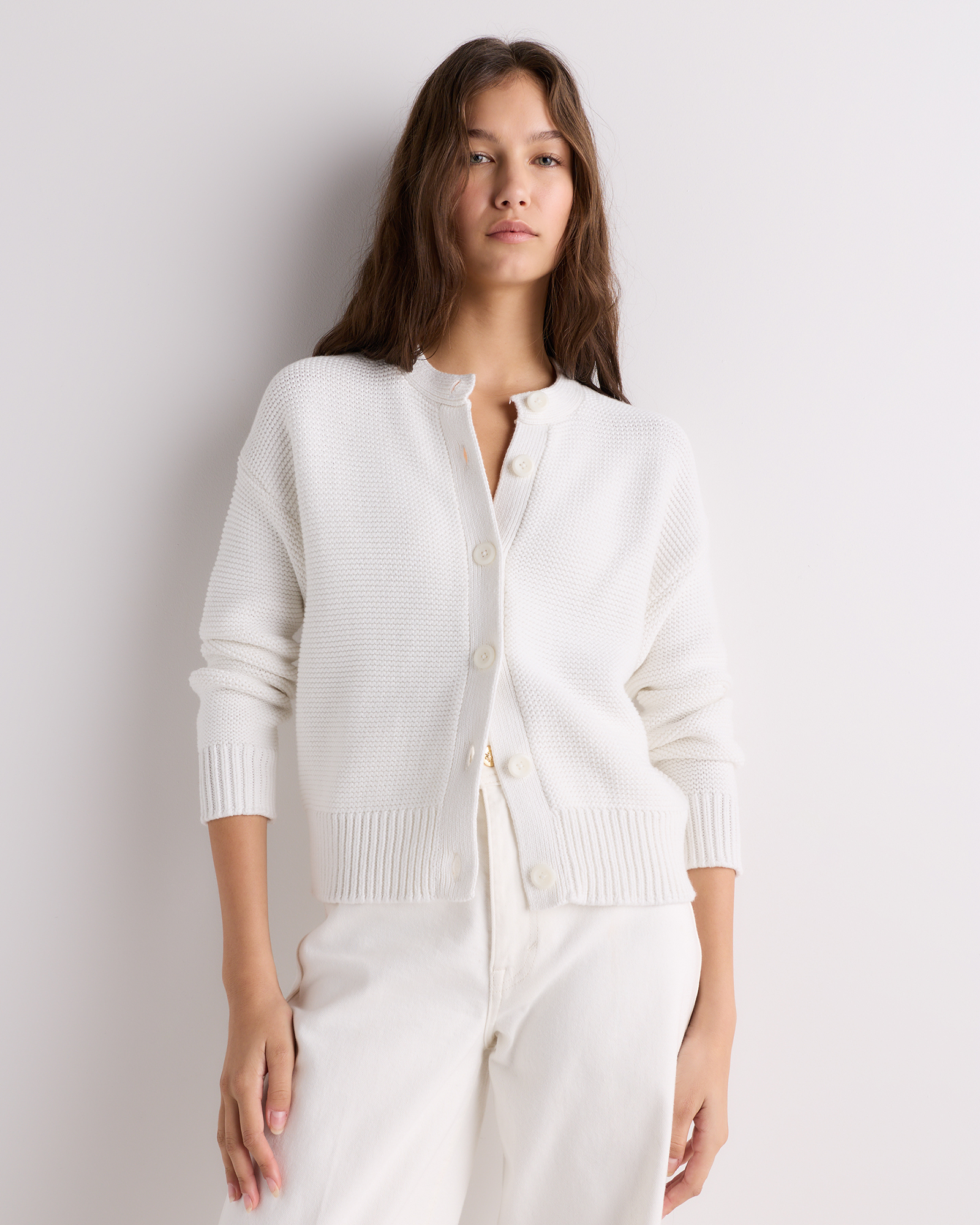 Organic Cotton Textured Chunky Cardigan