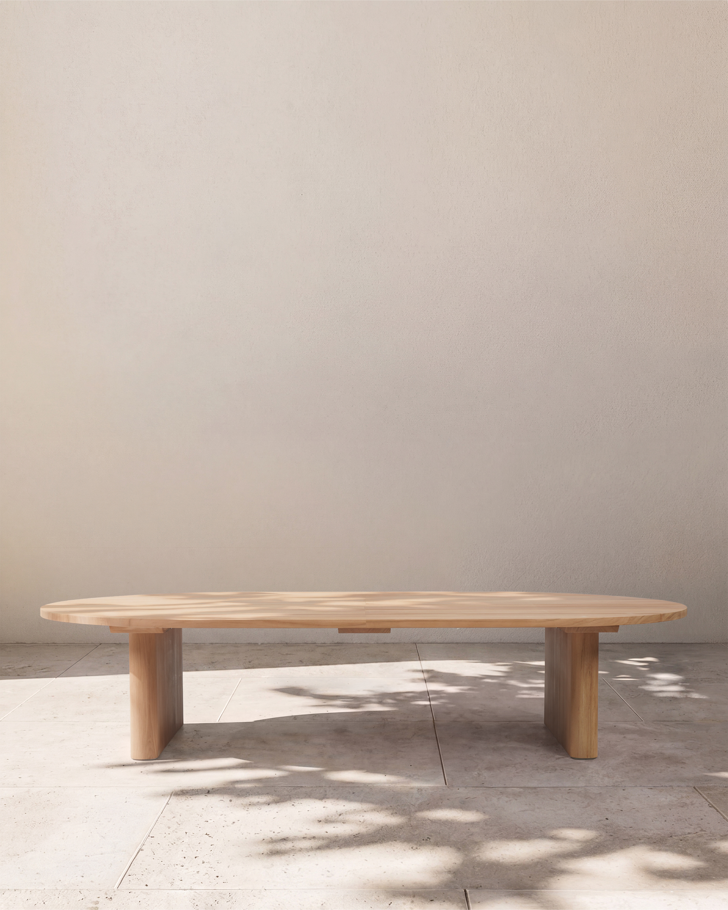 Curved Solid Teak Outdoor Coffee Table