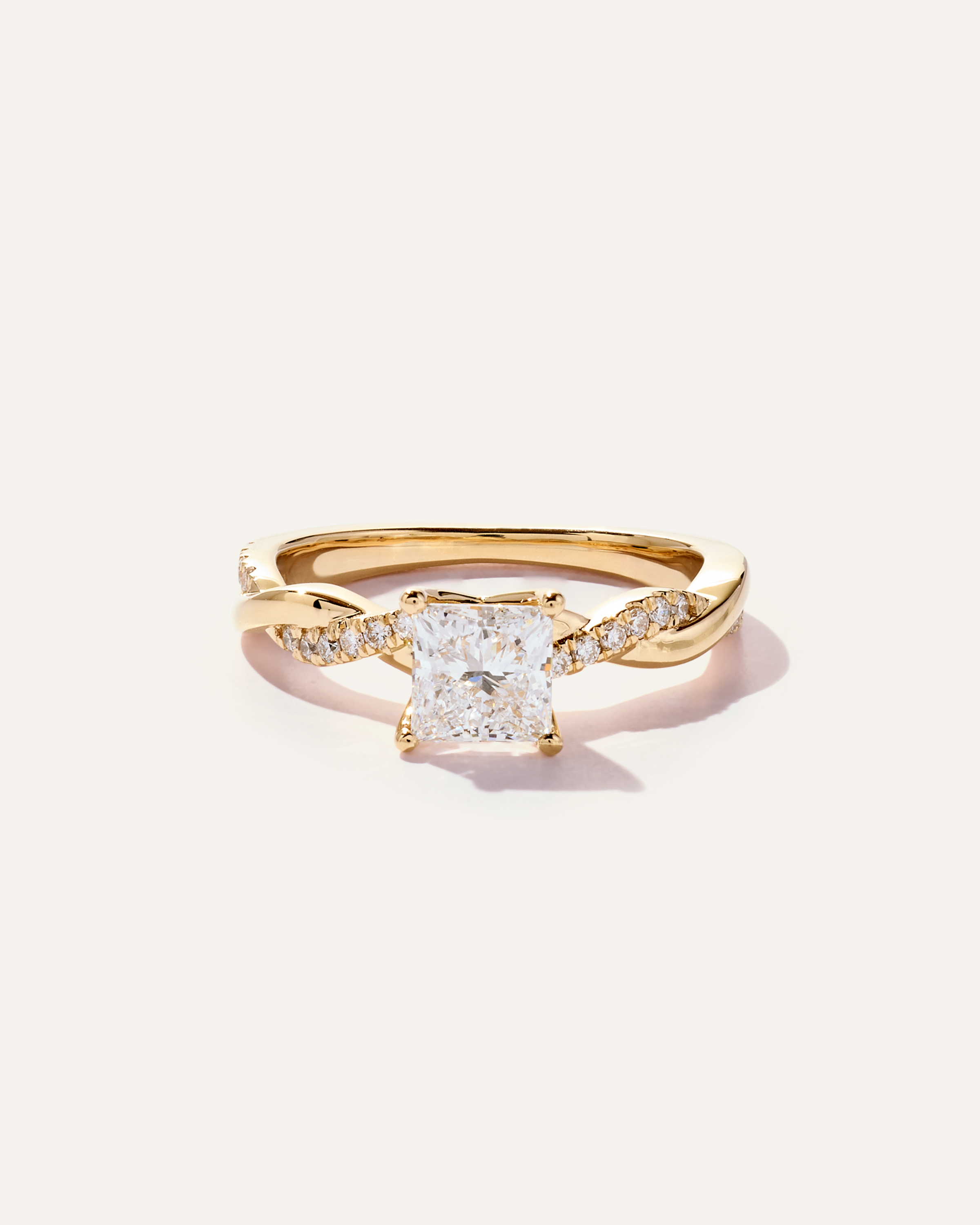 Lab Grown Diamond Princess Twisted Engagement Ring - 1ct
