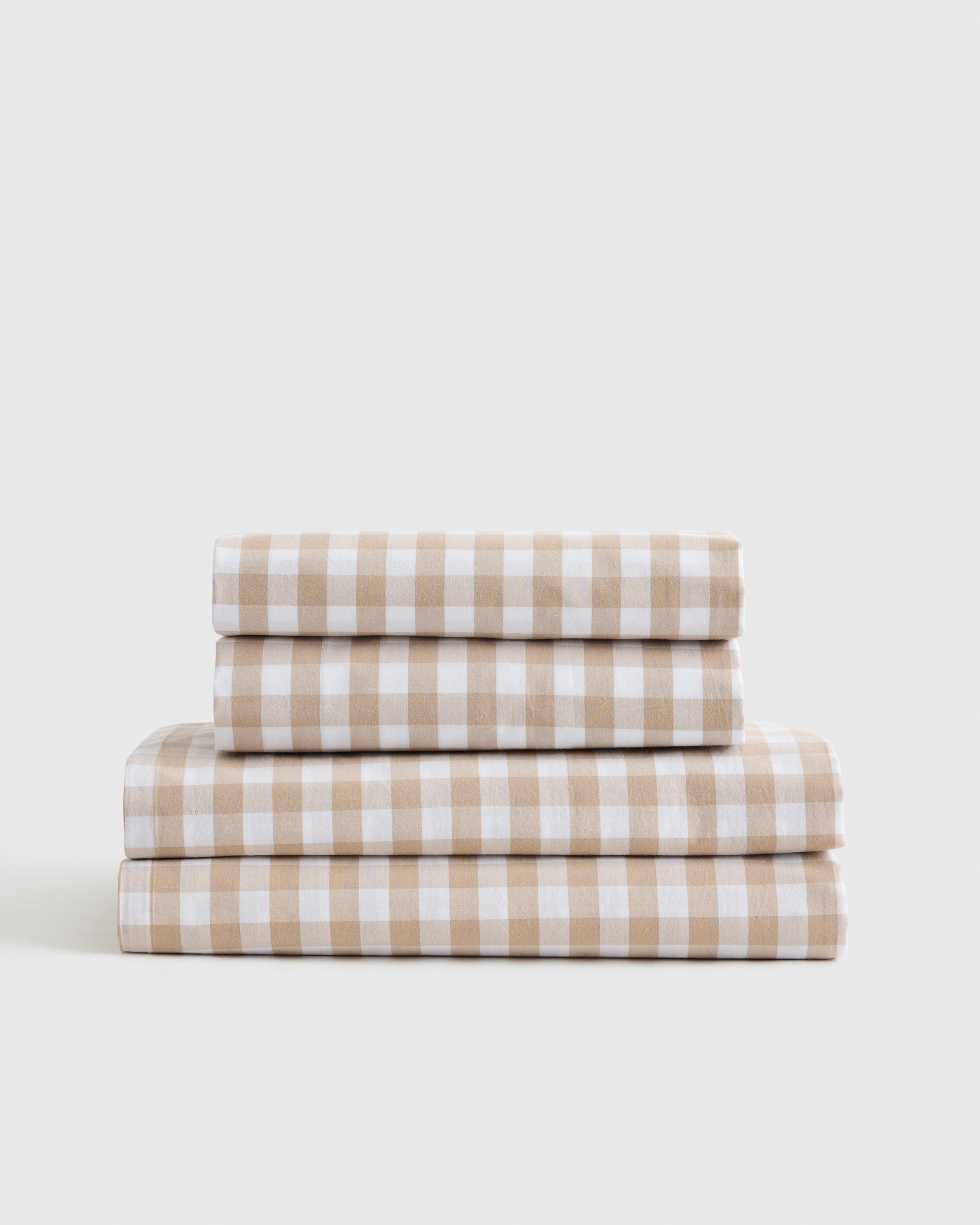 Organic Crisp Percale Gingham Sheet Set
