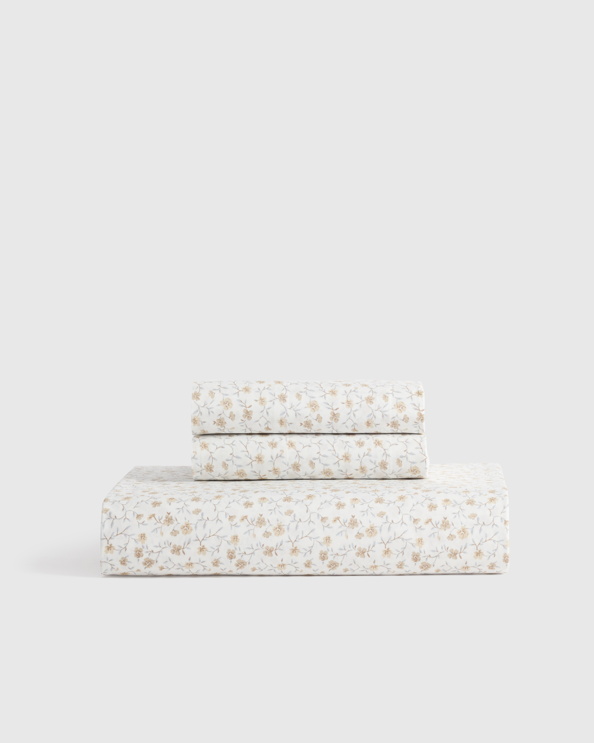 Organic Crisp Percale Floral Fitted Sheet Set