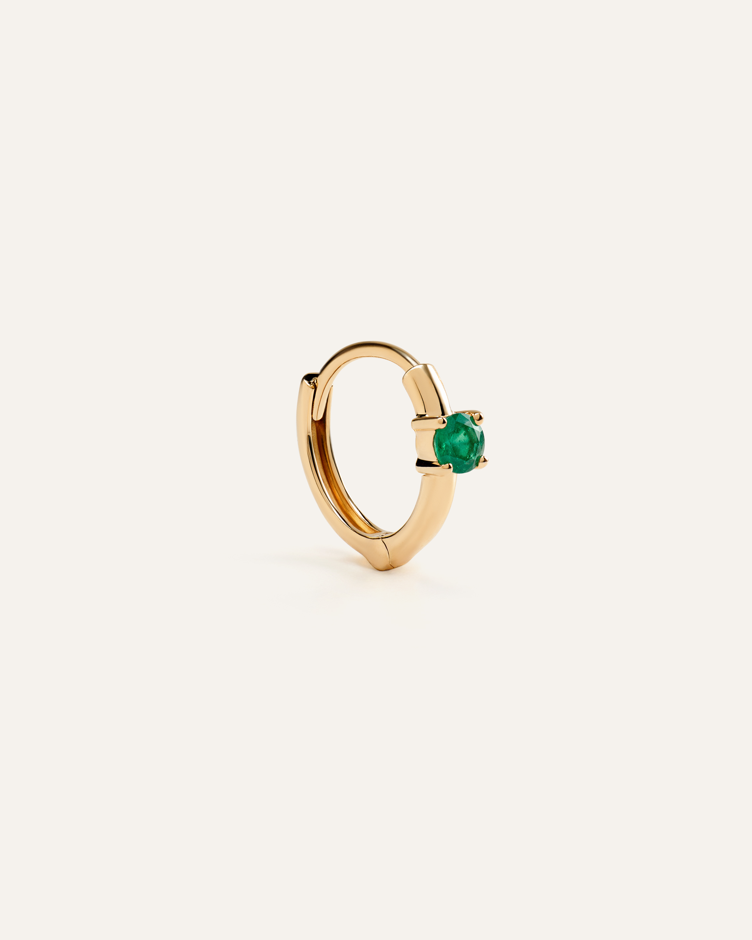 14K Gold Gemstone Tiny Huggie - Single