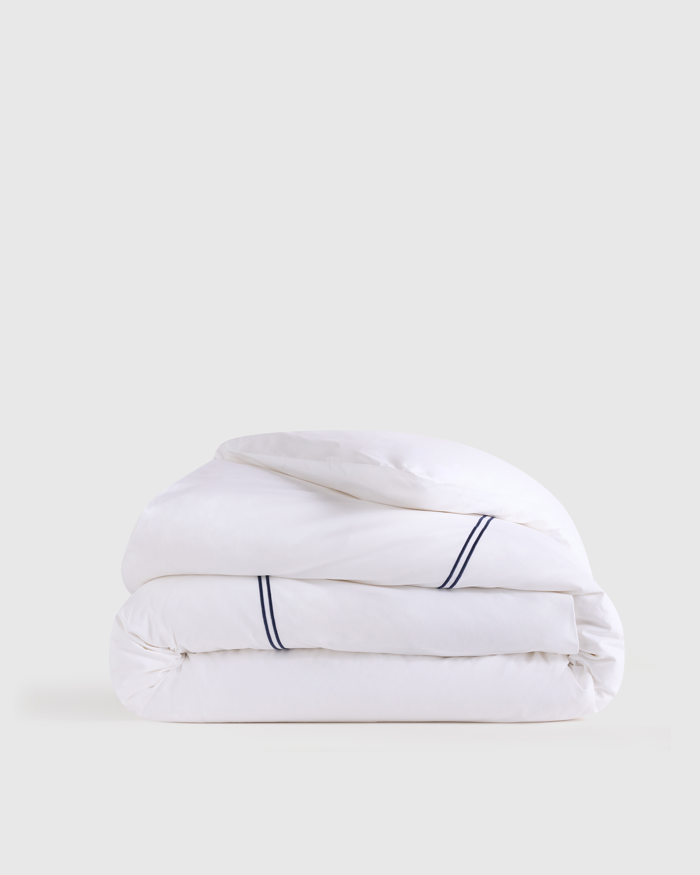 Organic Crisp Percale Embellished Duvet Cover