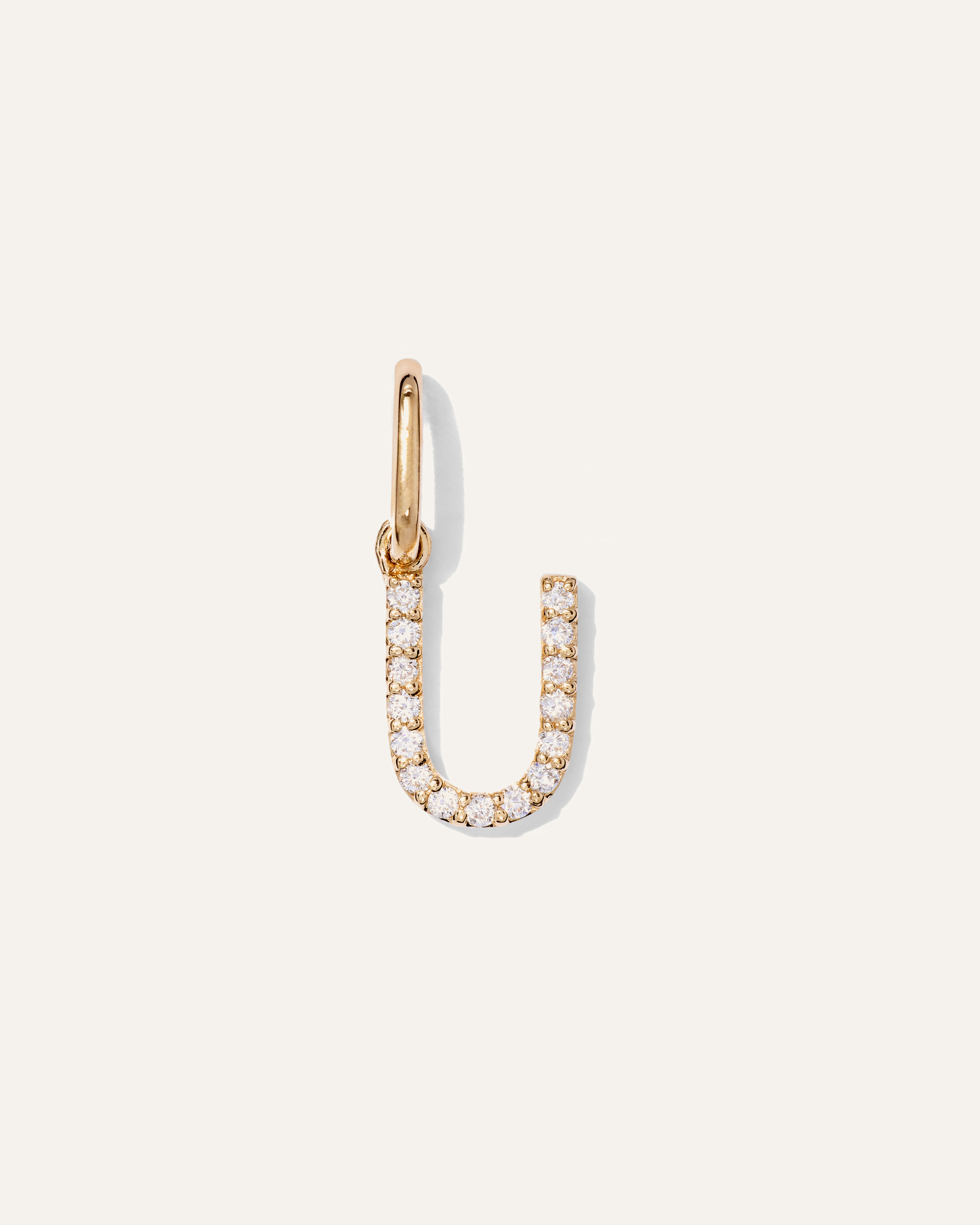 14K Gold Diamond Letter Charm
