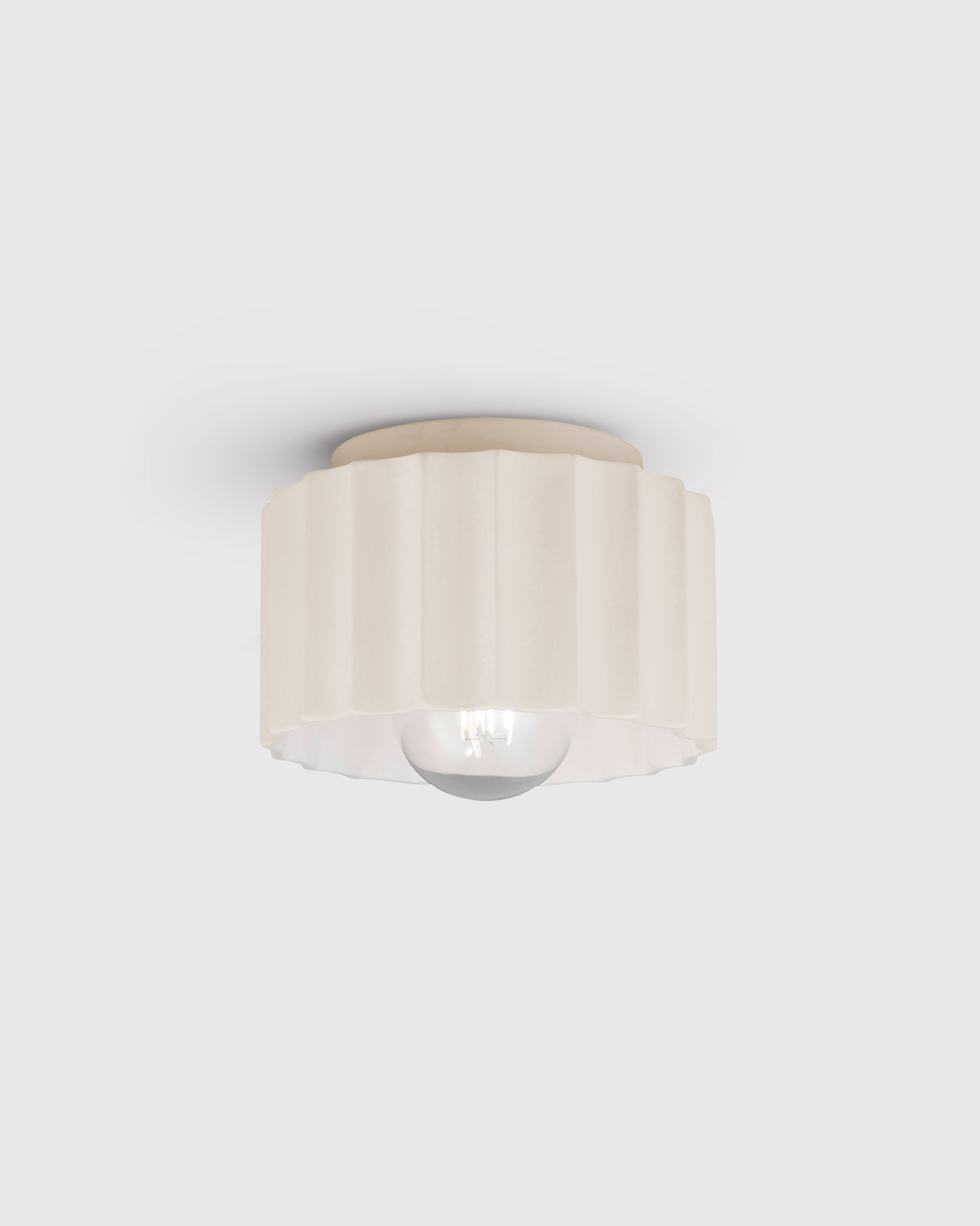 Scalloped Ceramic Flush Mount / Sconce