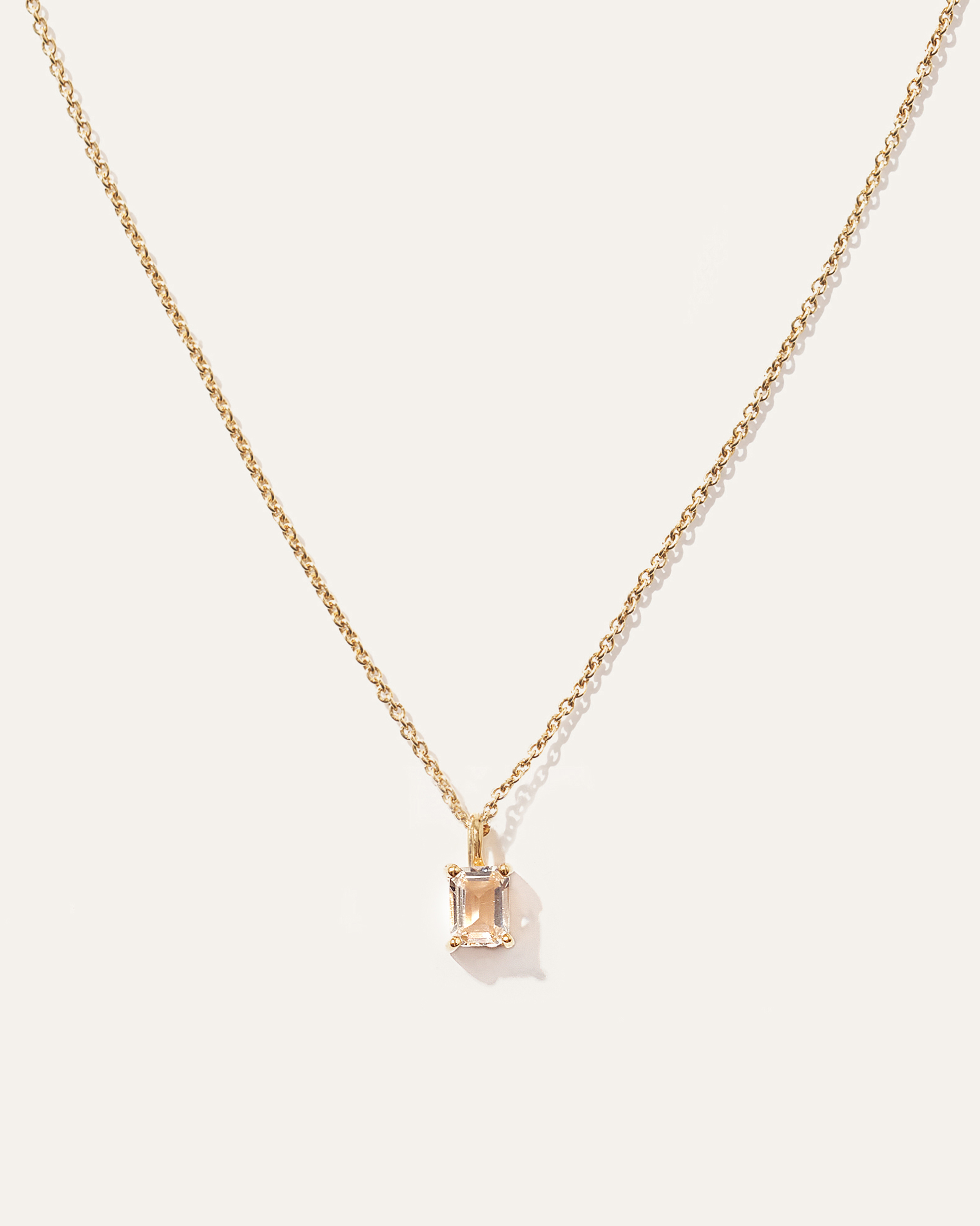 Emerald Cut Topaz Sol Pendant Necklace