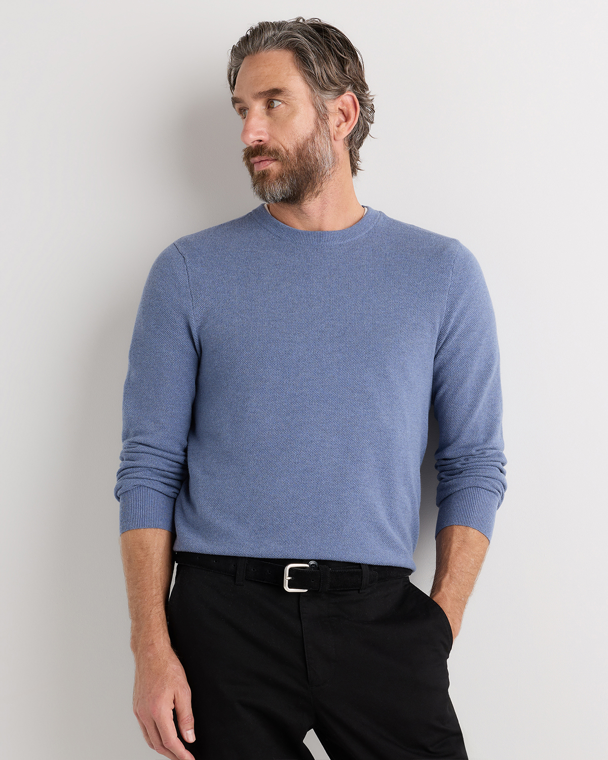 100% Organic Cotton Pique Crewneck Sweater