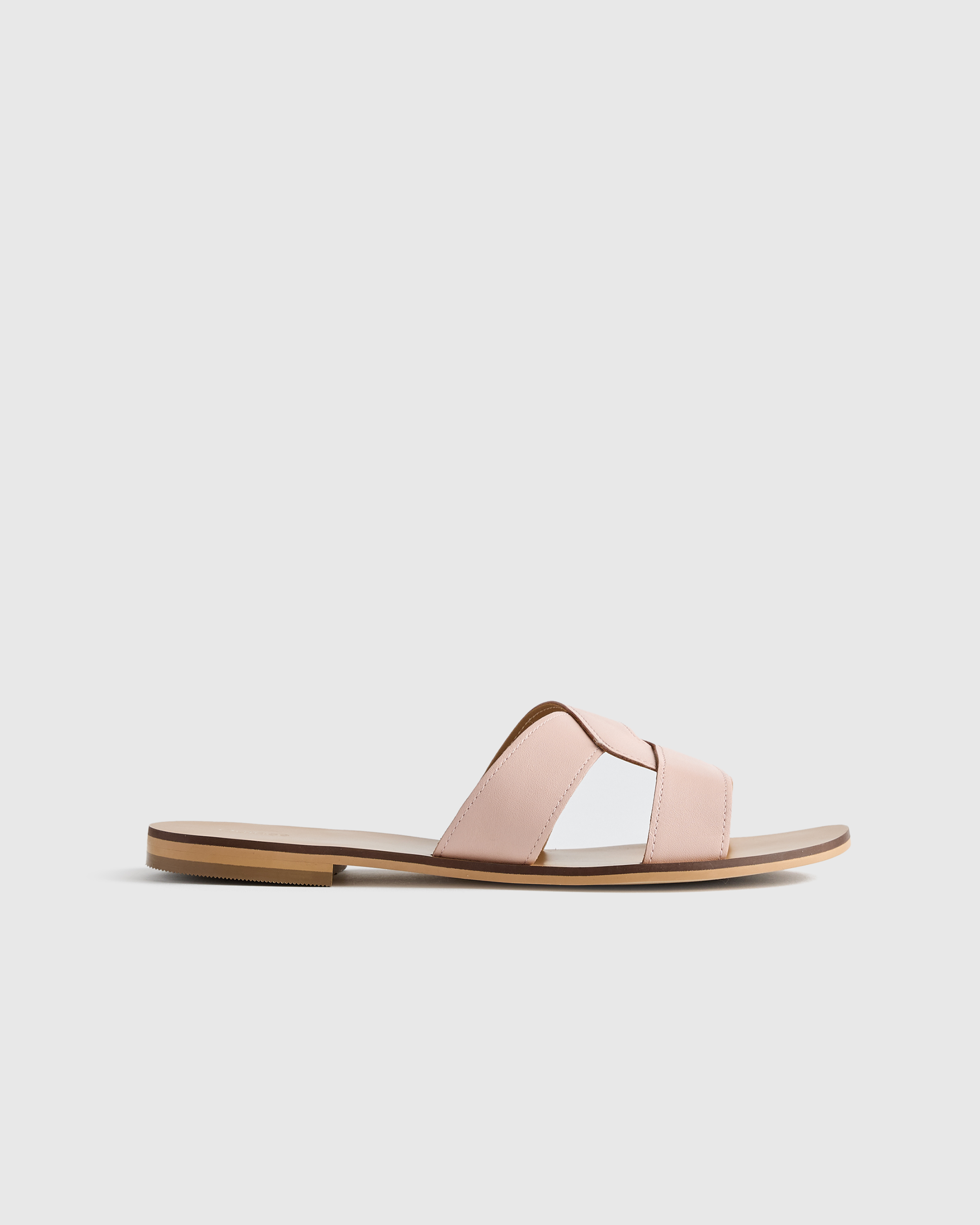 Italian Leather Cutout Slide Sandal