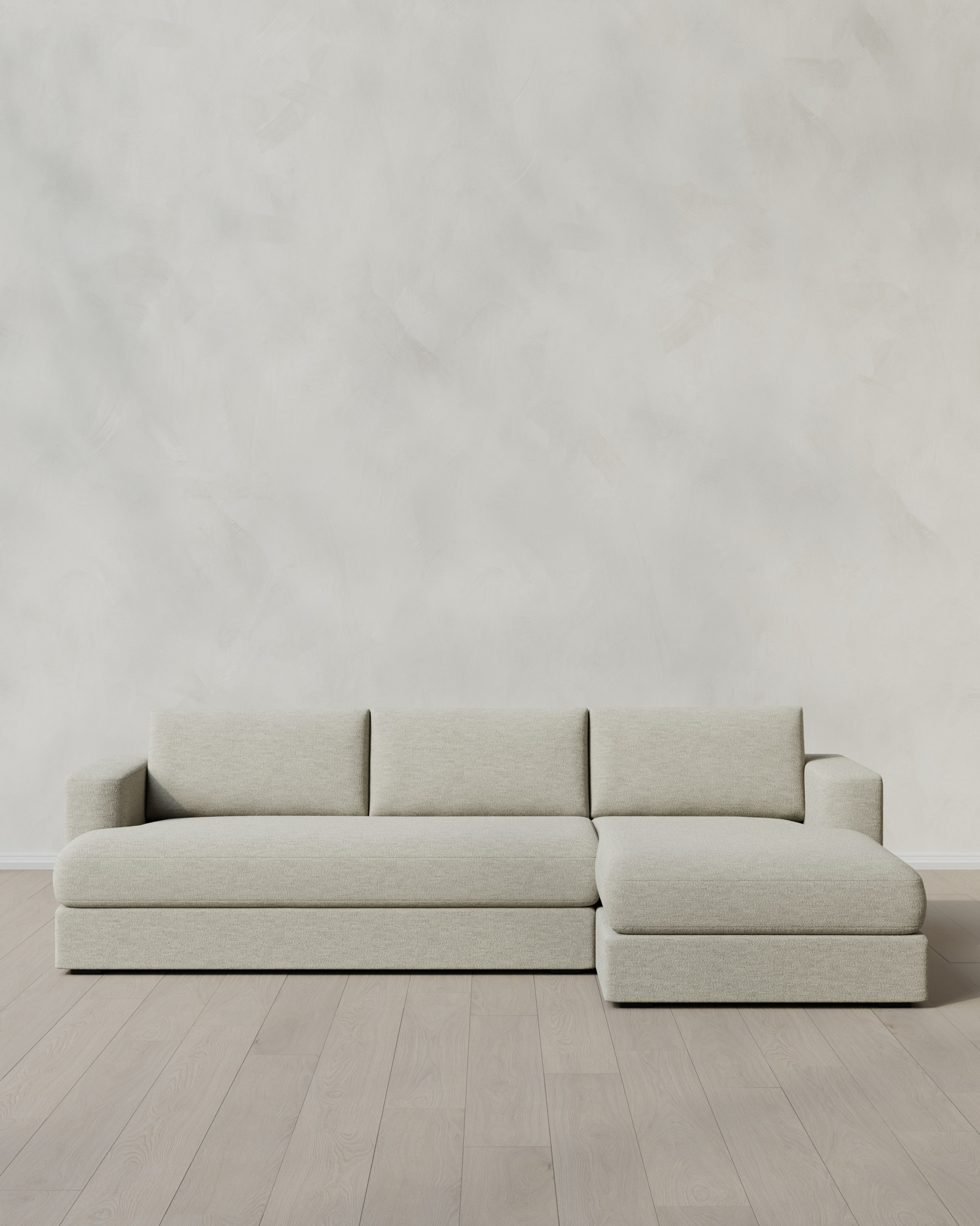 Sierra Curved Arm Chaise Sectional in Performance Basketweave