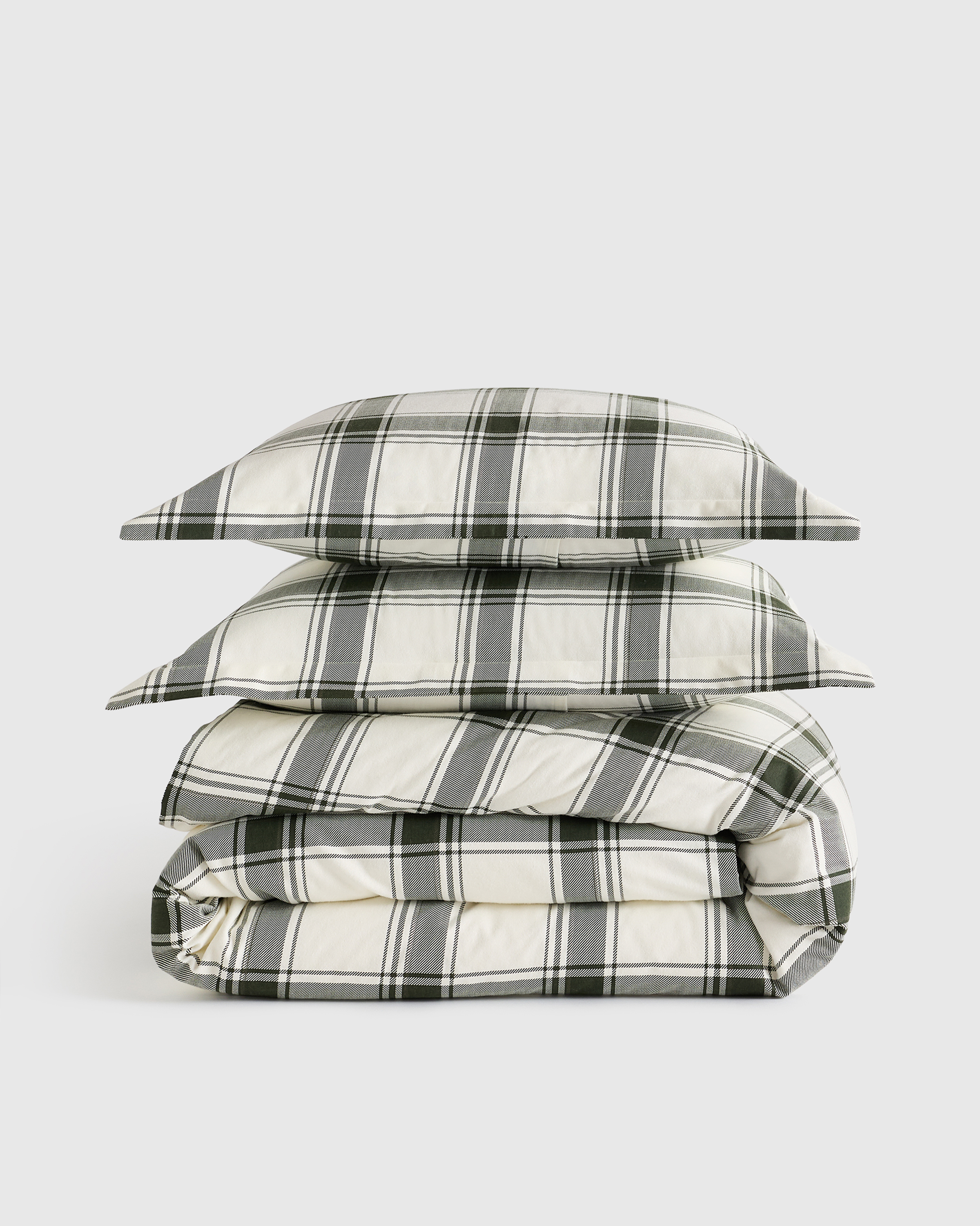 Luxury Organic Plaid Flannel Duvet Cover Set