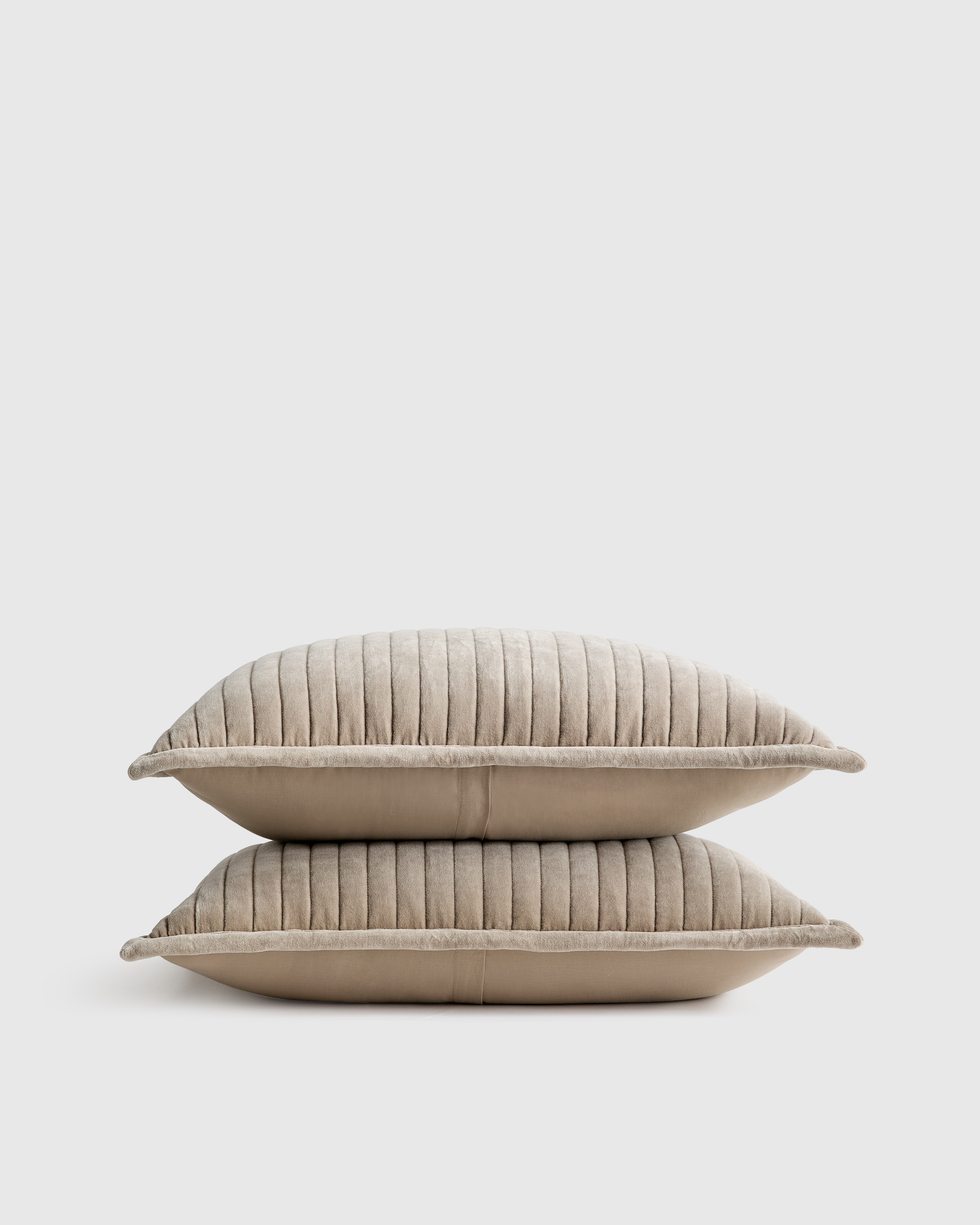 Cotton Velvet Wide Channel Quilted Sham Set