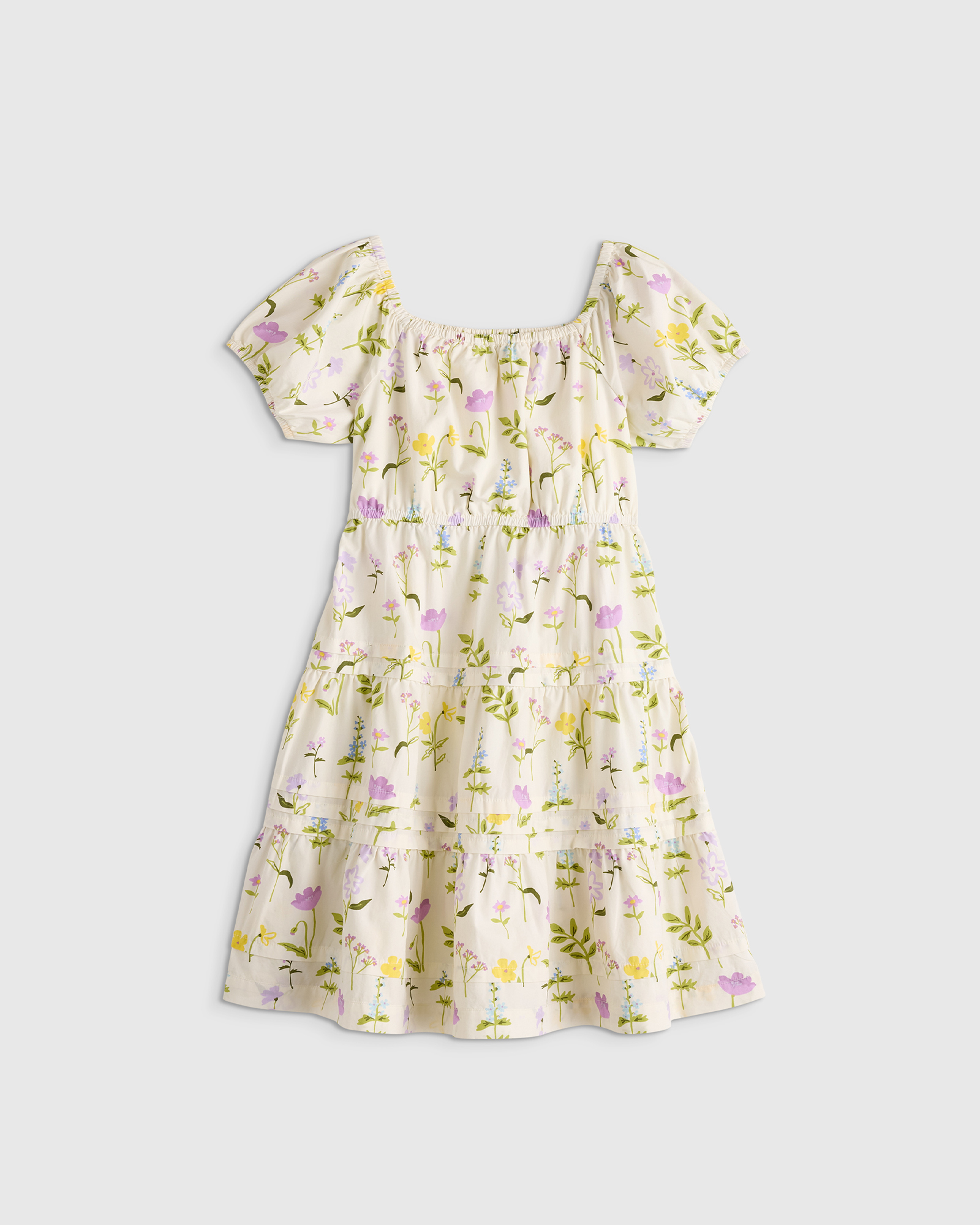 100% Organic Cotton Poplin Tiered Dress