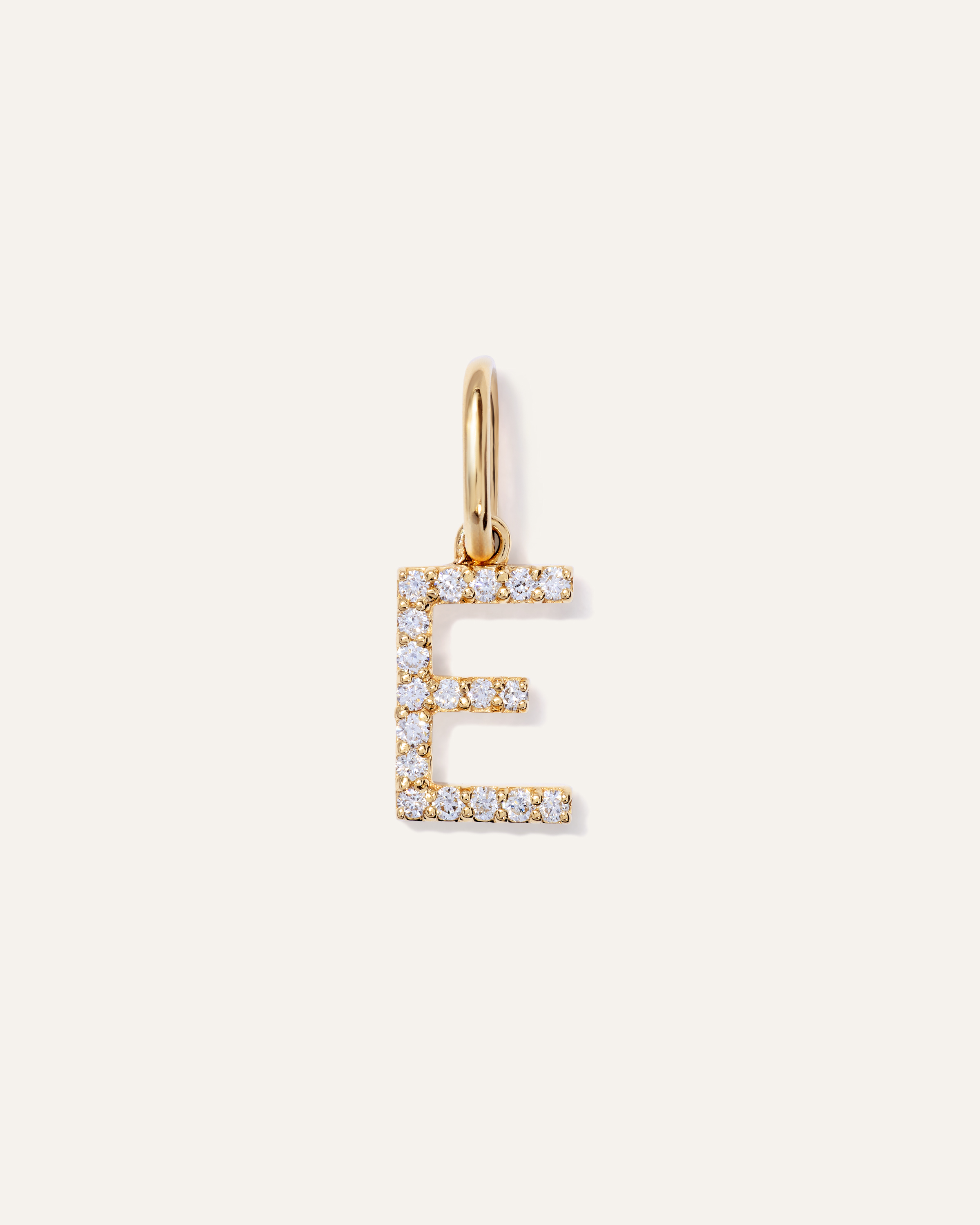 14K Gold Diamond Letter Charm