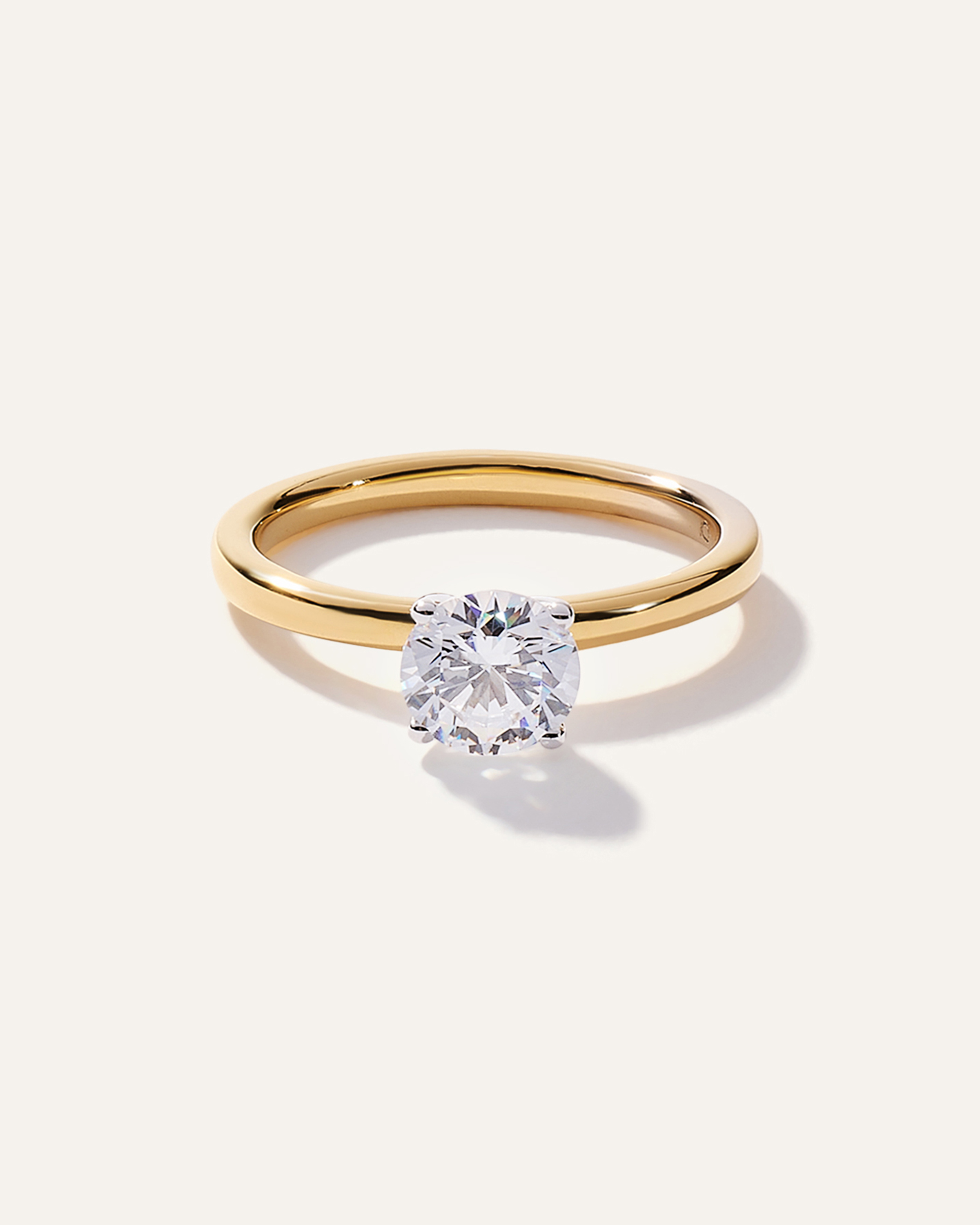 Lab Grown Diamond Round Comfort Fit Engagement Ring - 1ct