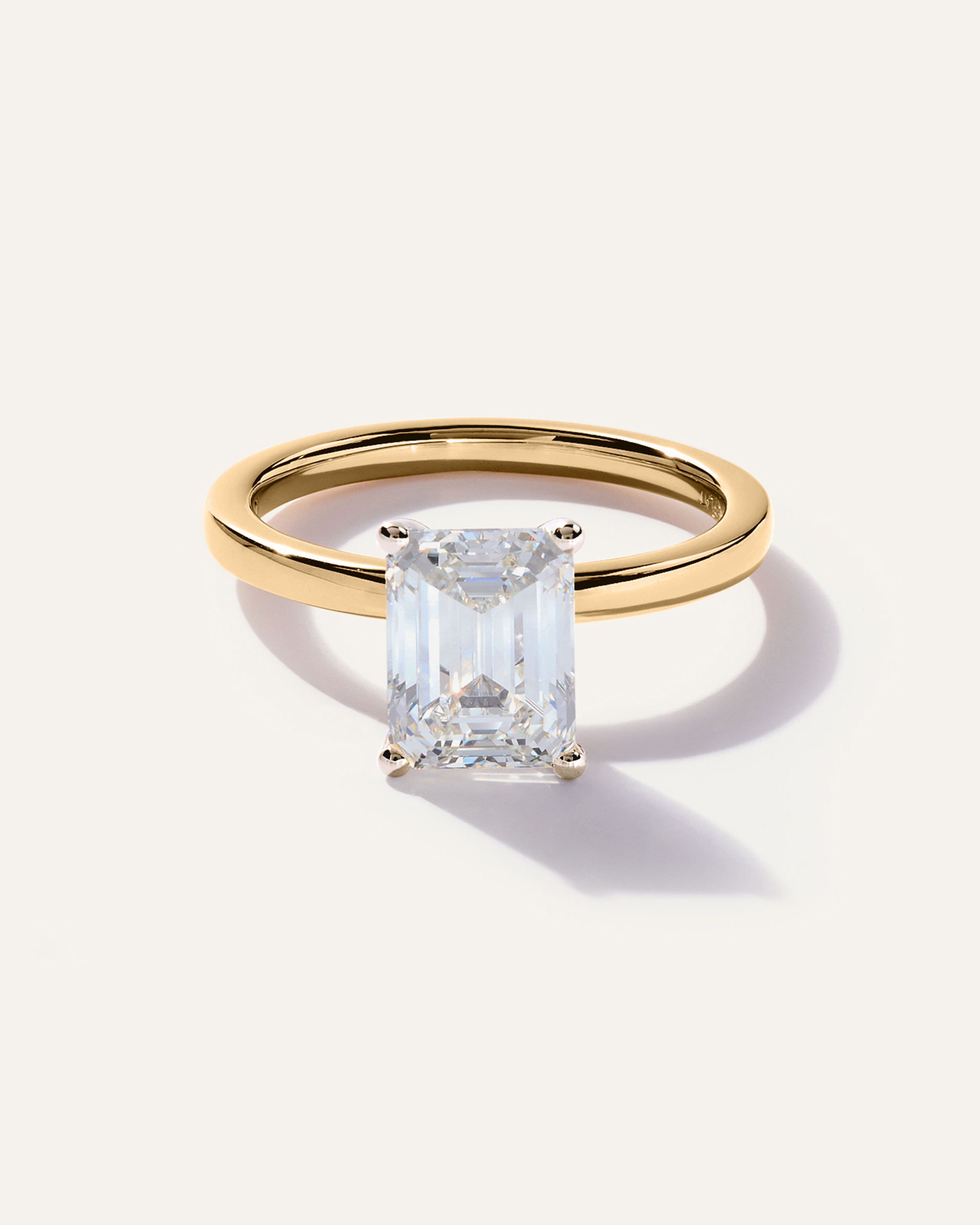 Lab Grown Diamond Emerald Comfort Fit Engagement Ring - 2.5ct