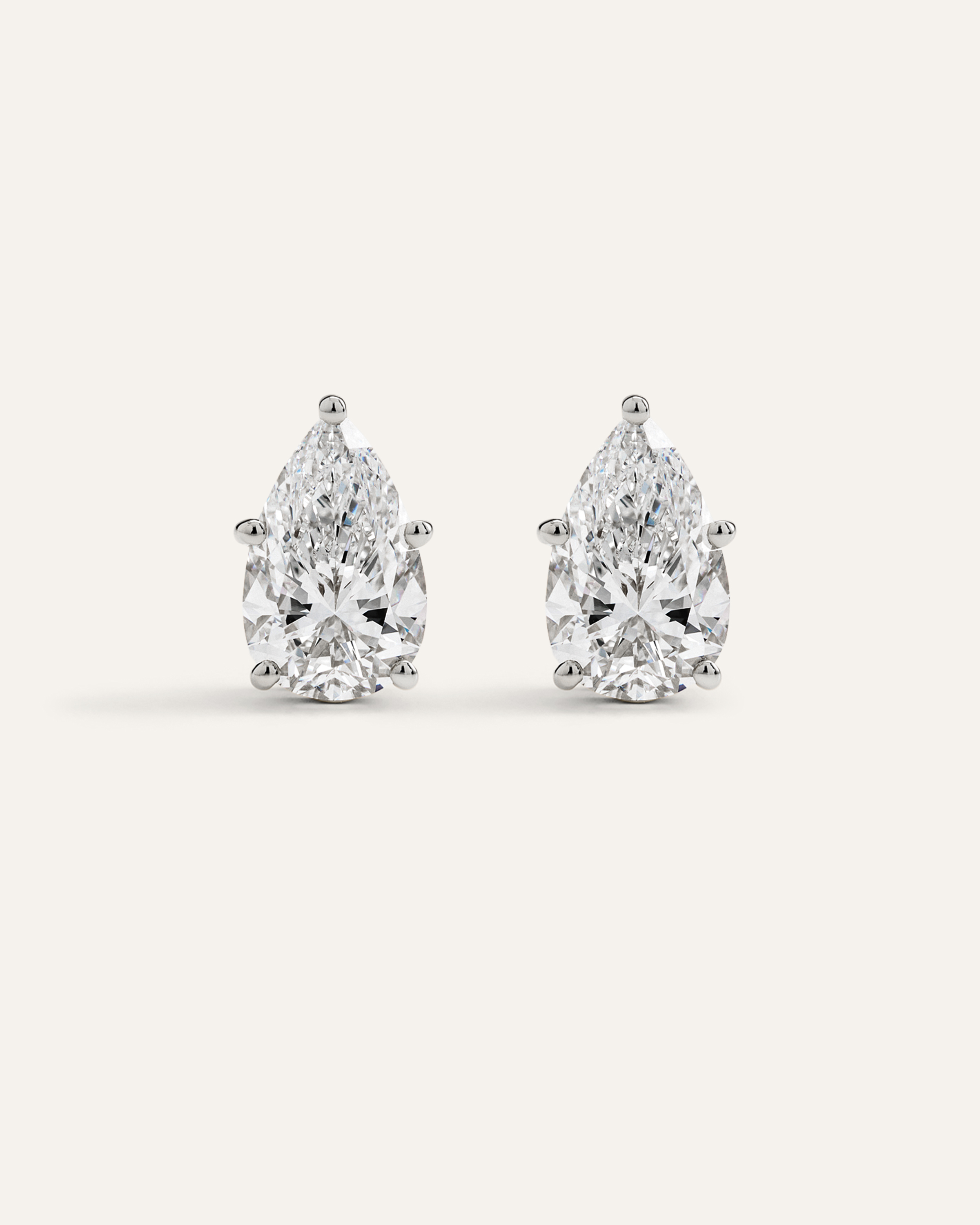 14K Gold Lab Grown Diamond Statement Pear Studs - 10ctw