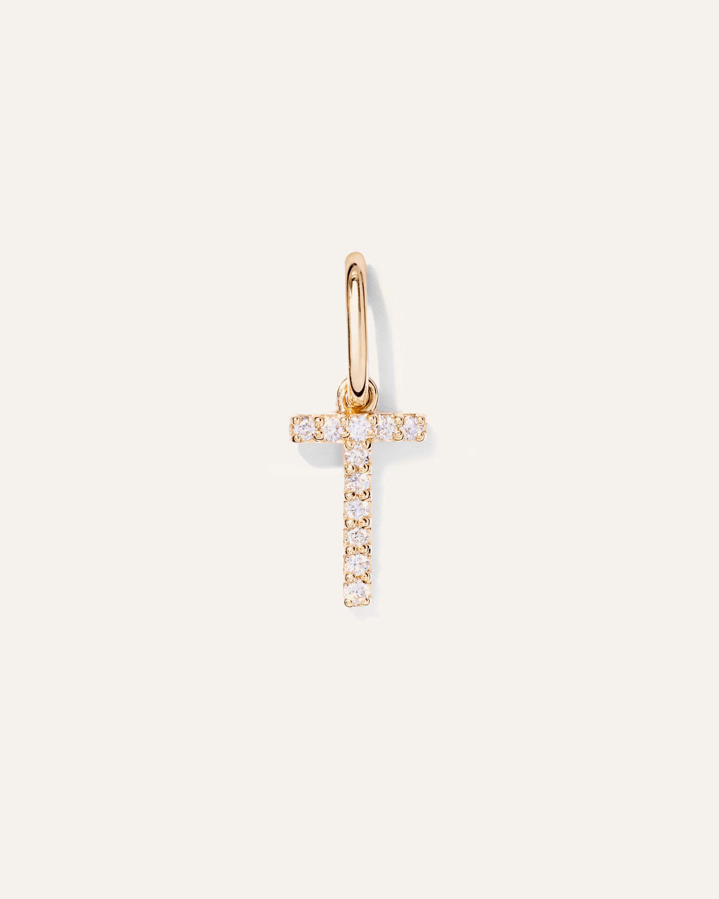 14K Gold Diamond Letter Charm