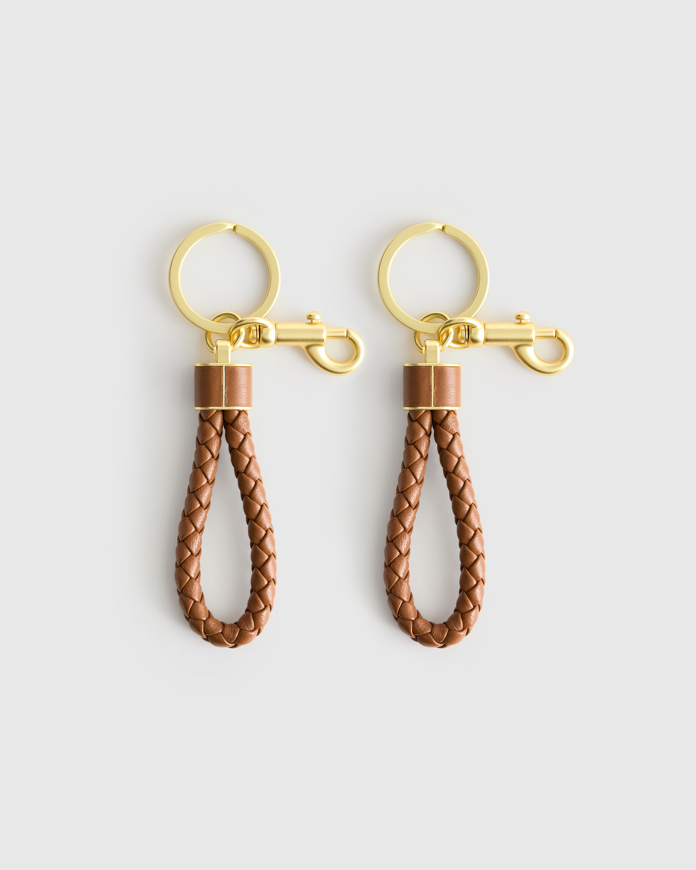 Italian Leather Braided Key Ring (2-Pack)