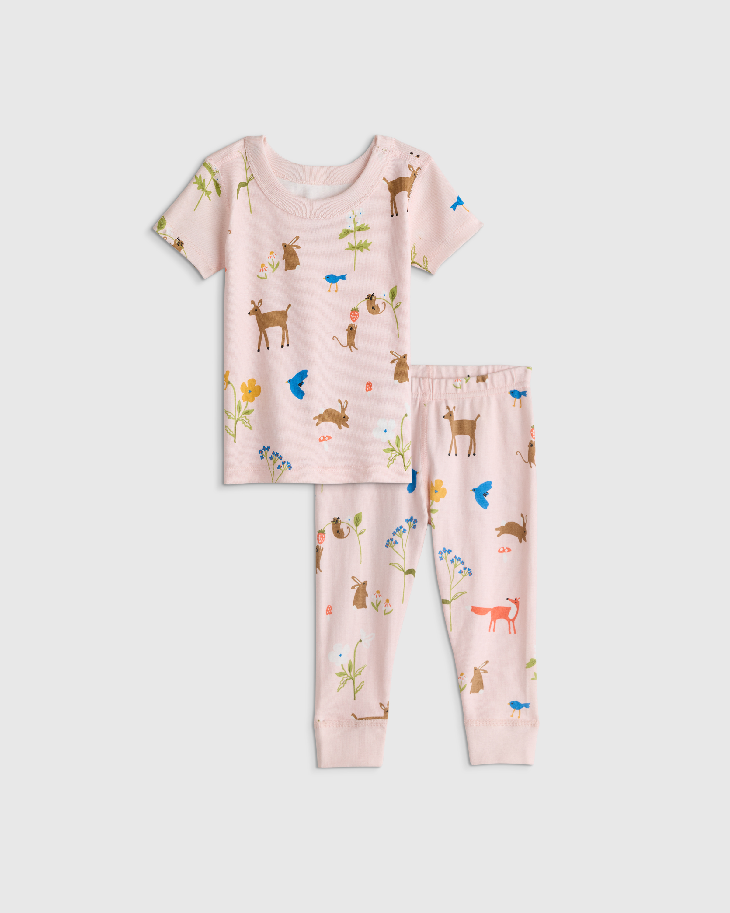 100% Organic Cotton Short Sleeve and Pant Pajama Set