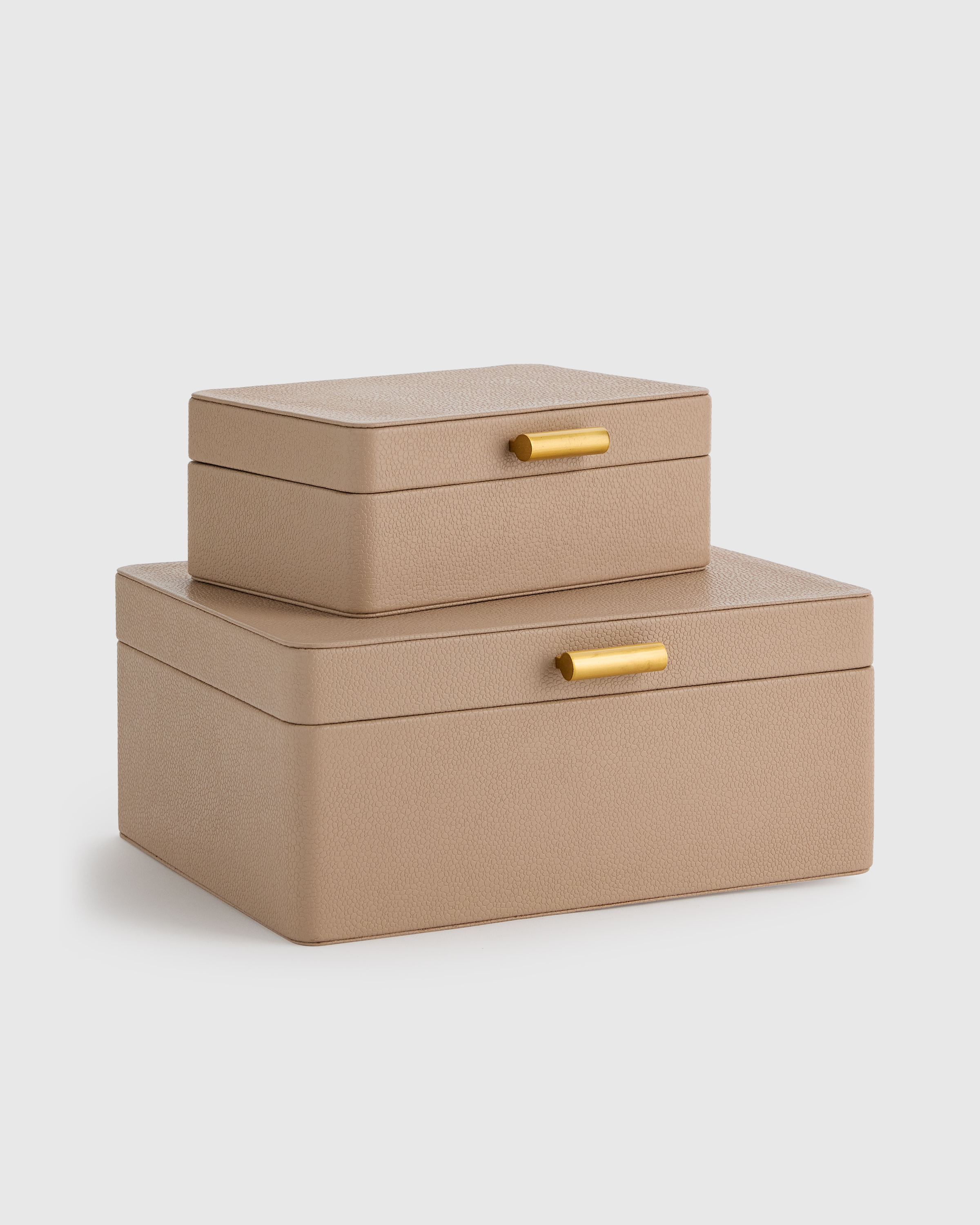 Shagreen Leather Decorative Boxes (Set of 2)