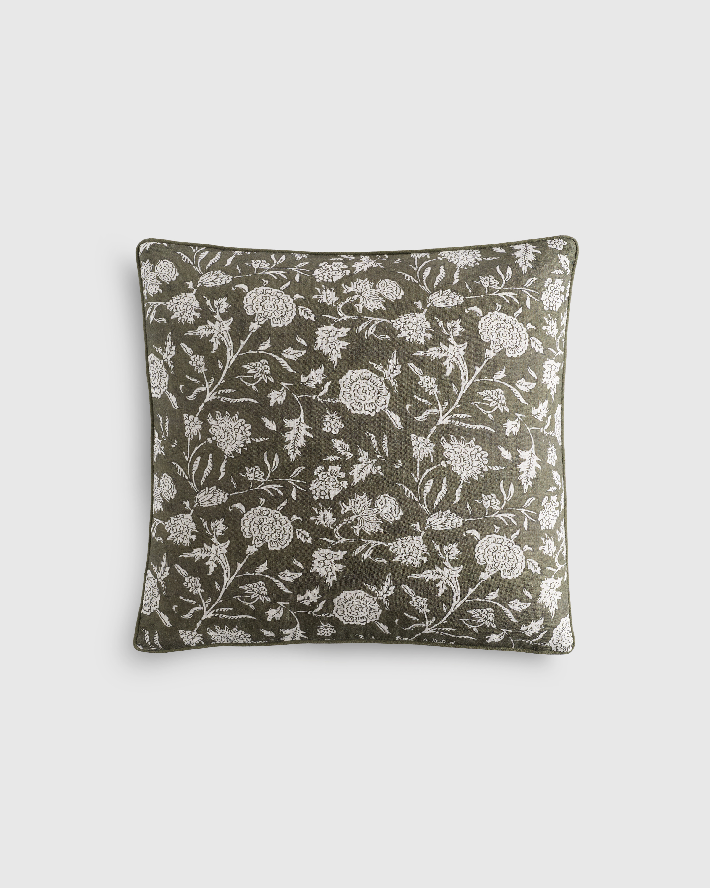Linen Cotton Botanical Pillow Cover
