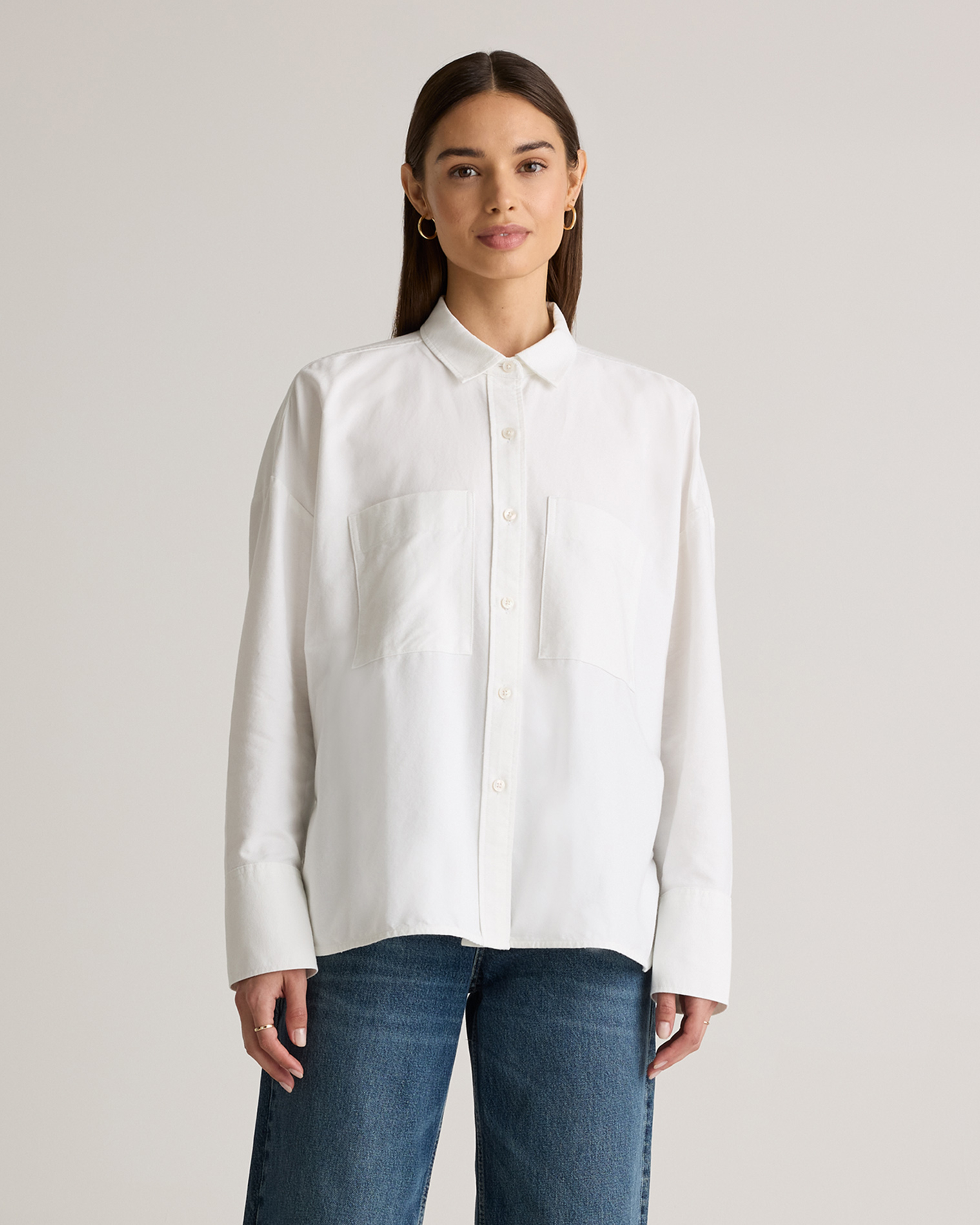 Organic Cotton Boxy Oxford Shirt