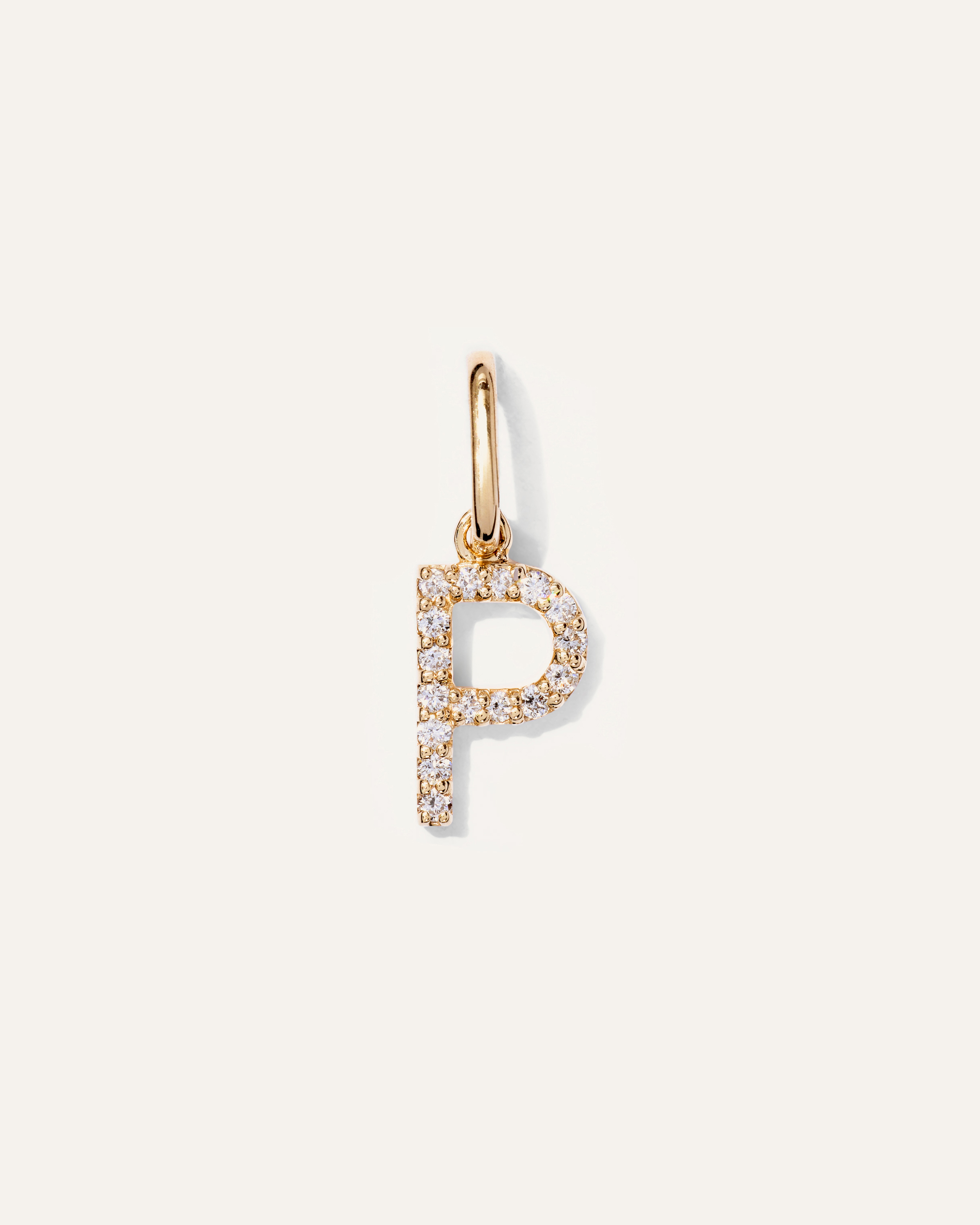 14K Gold Diamond Letter Charm