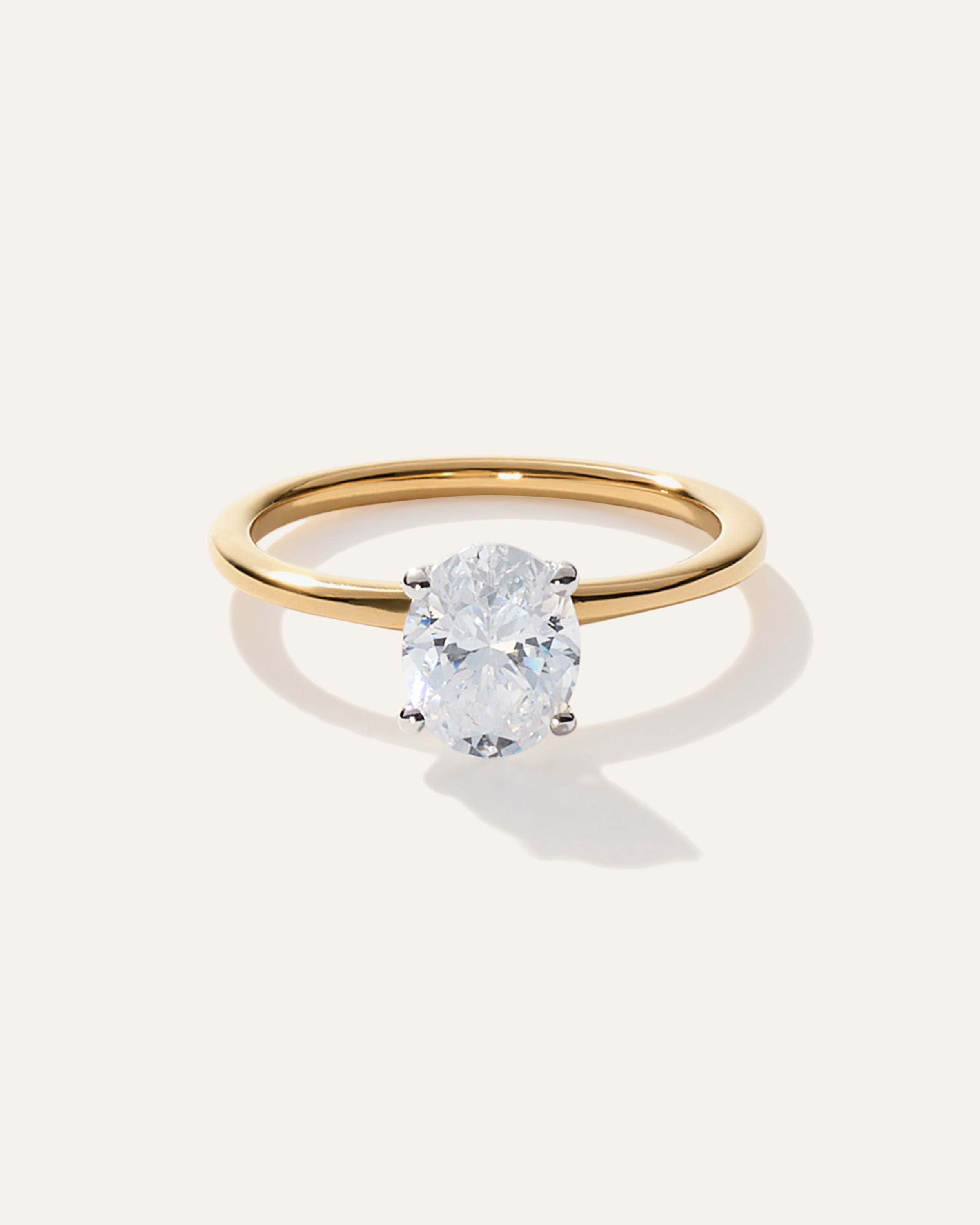 Lab Grown Diamond Oval Petite Classic Engagement Ring - 1ct