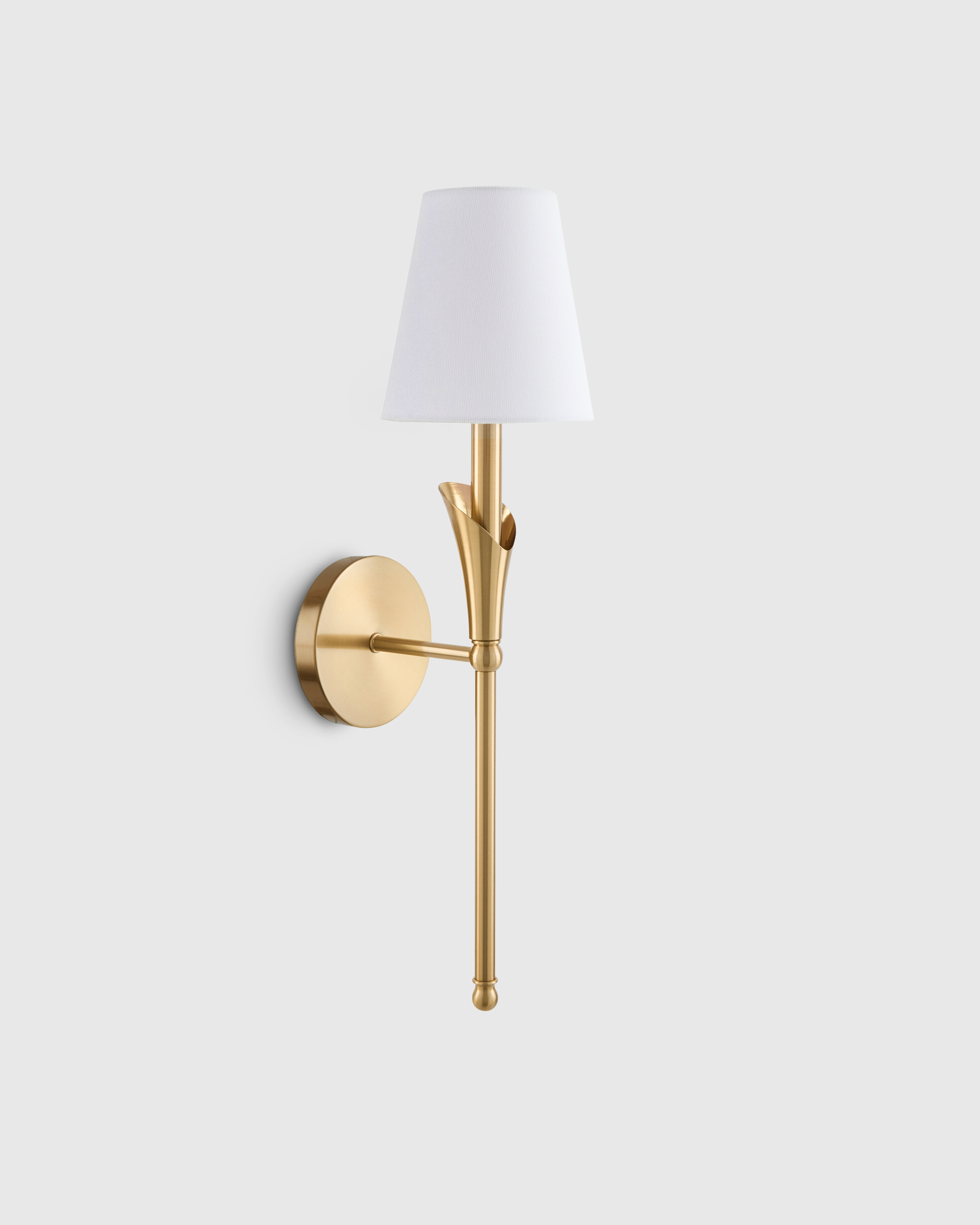 Flora Iron Sconce with Linen Shade