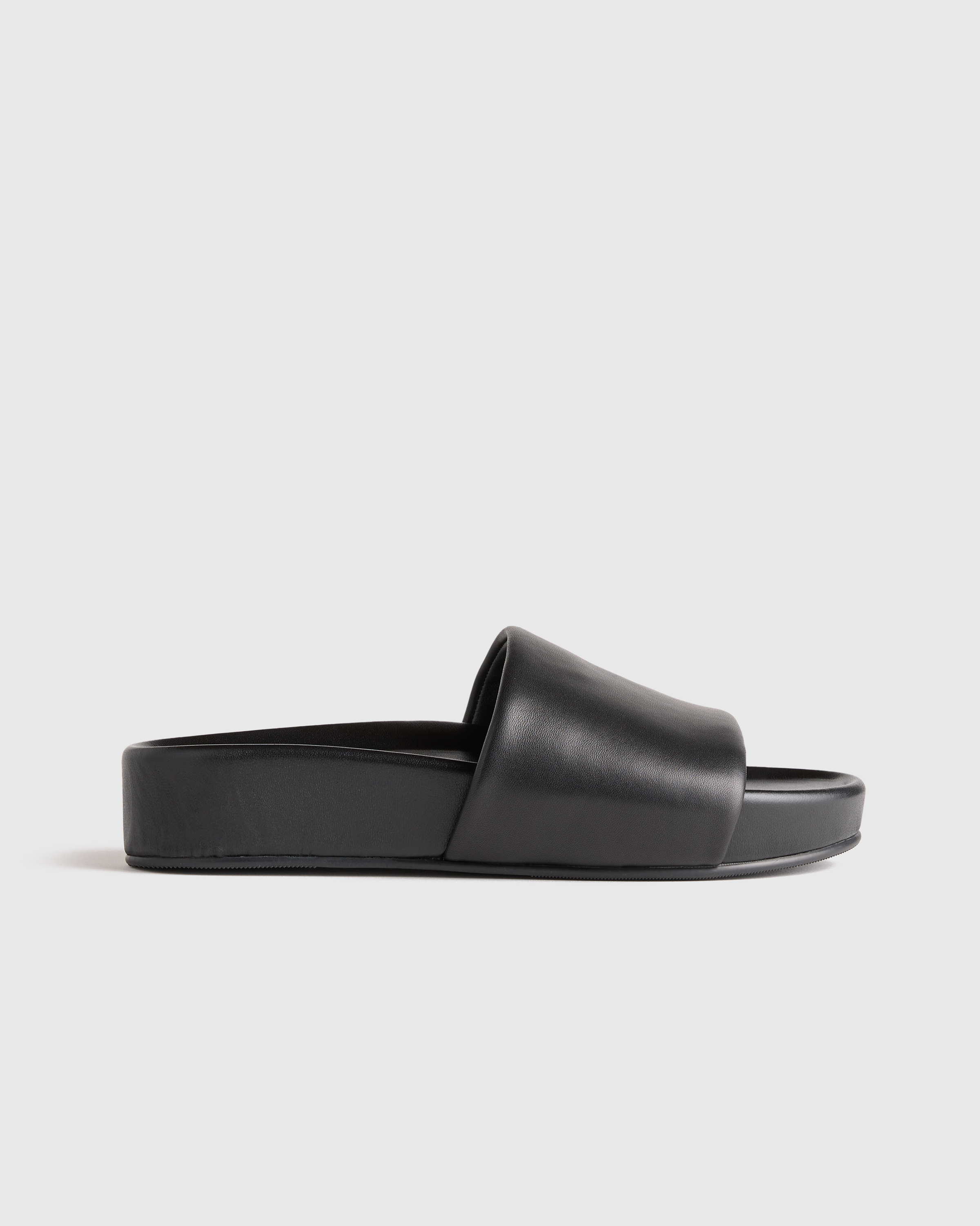 Italian Leather Platform Slide Sandal