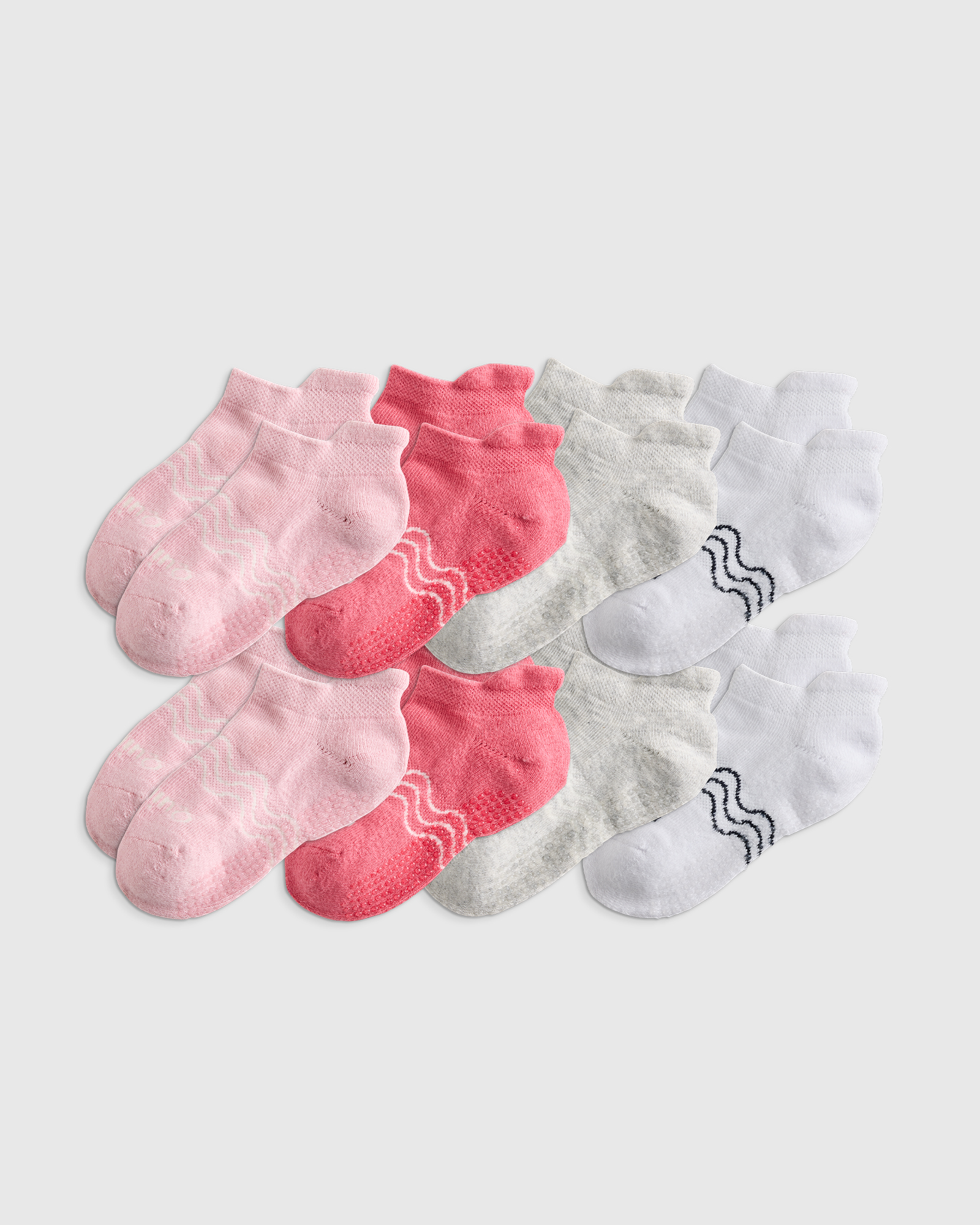 Organic Cotton Gripper Ankle Socks 8-Pack