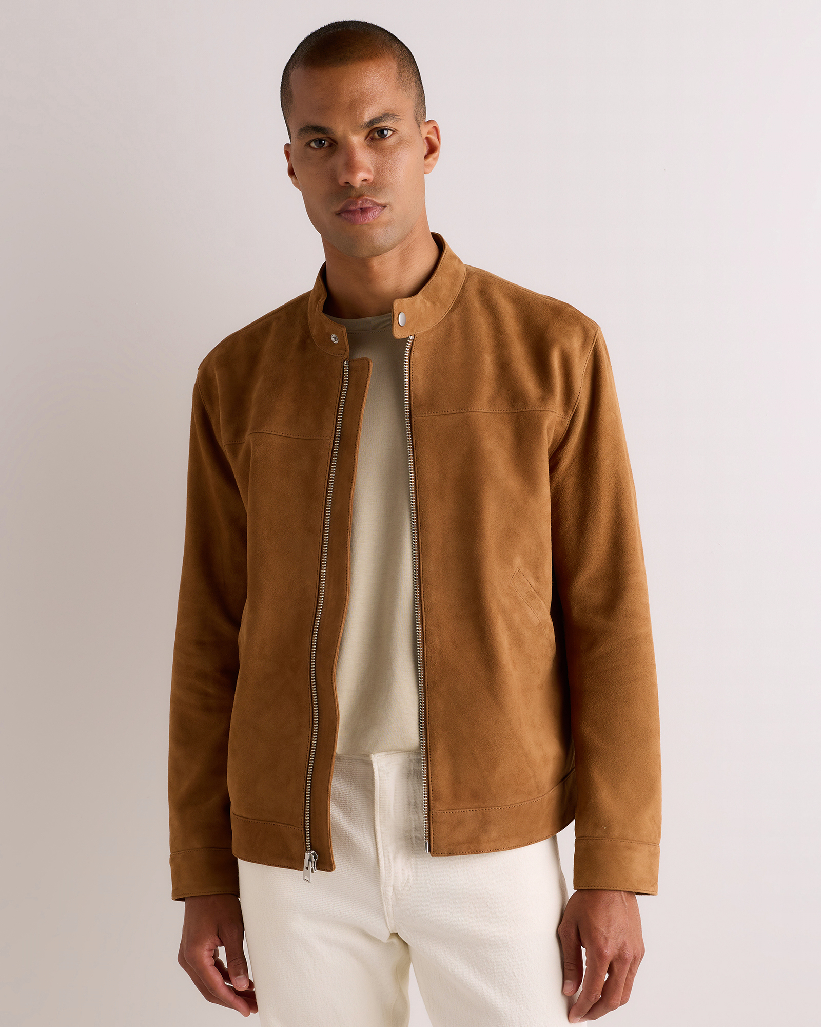 100% Suede Café Racer Jacket